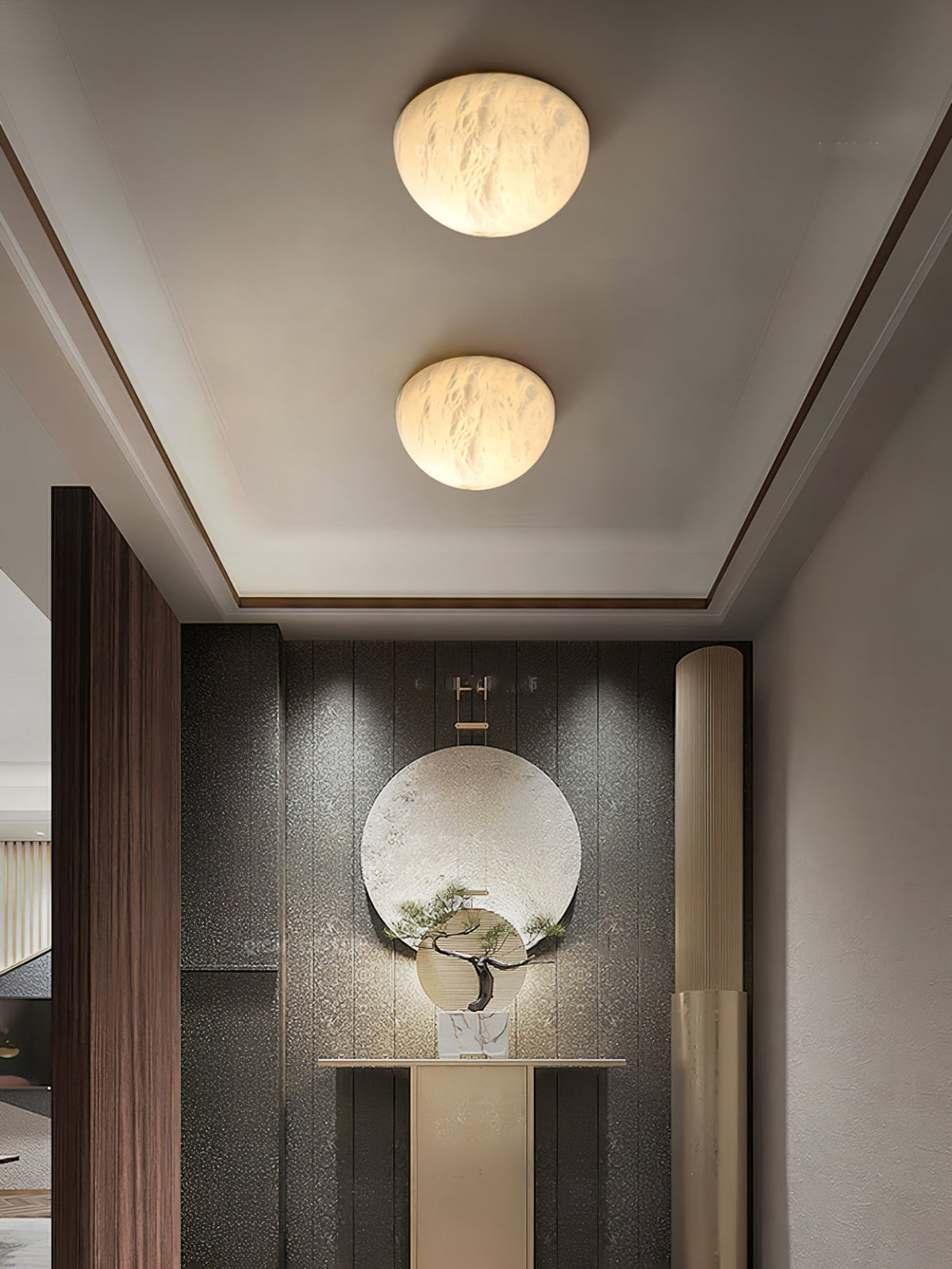 Elthen Minimalist Alabaster Ceiling Light