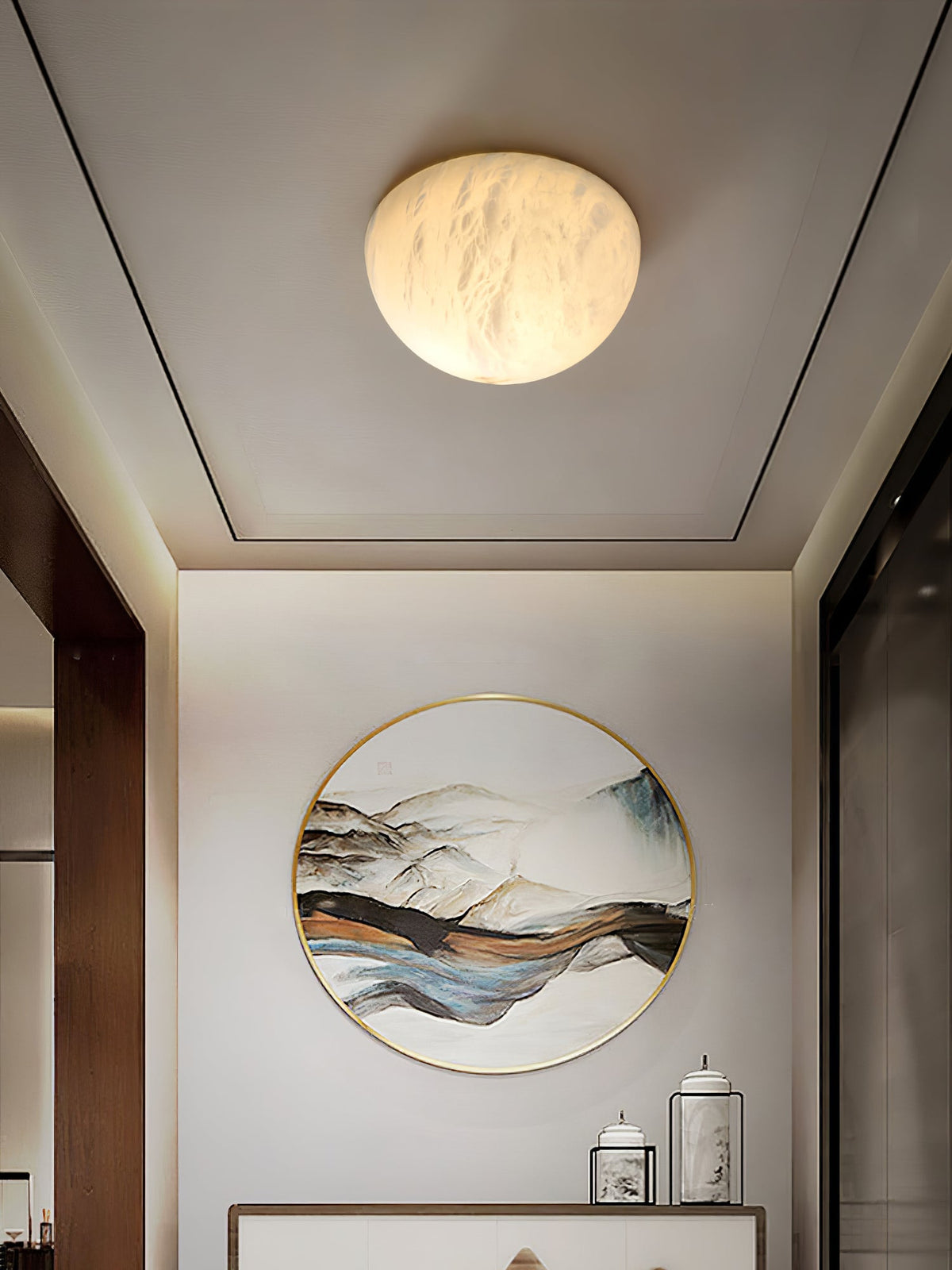 Elthen Minimalist Alabaster Ceiling Light