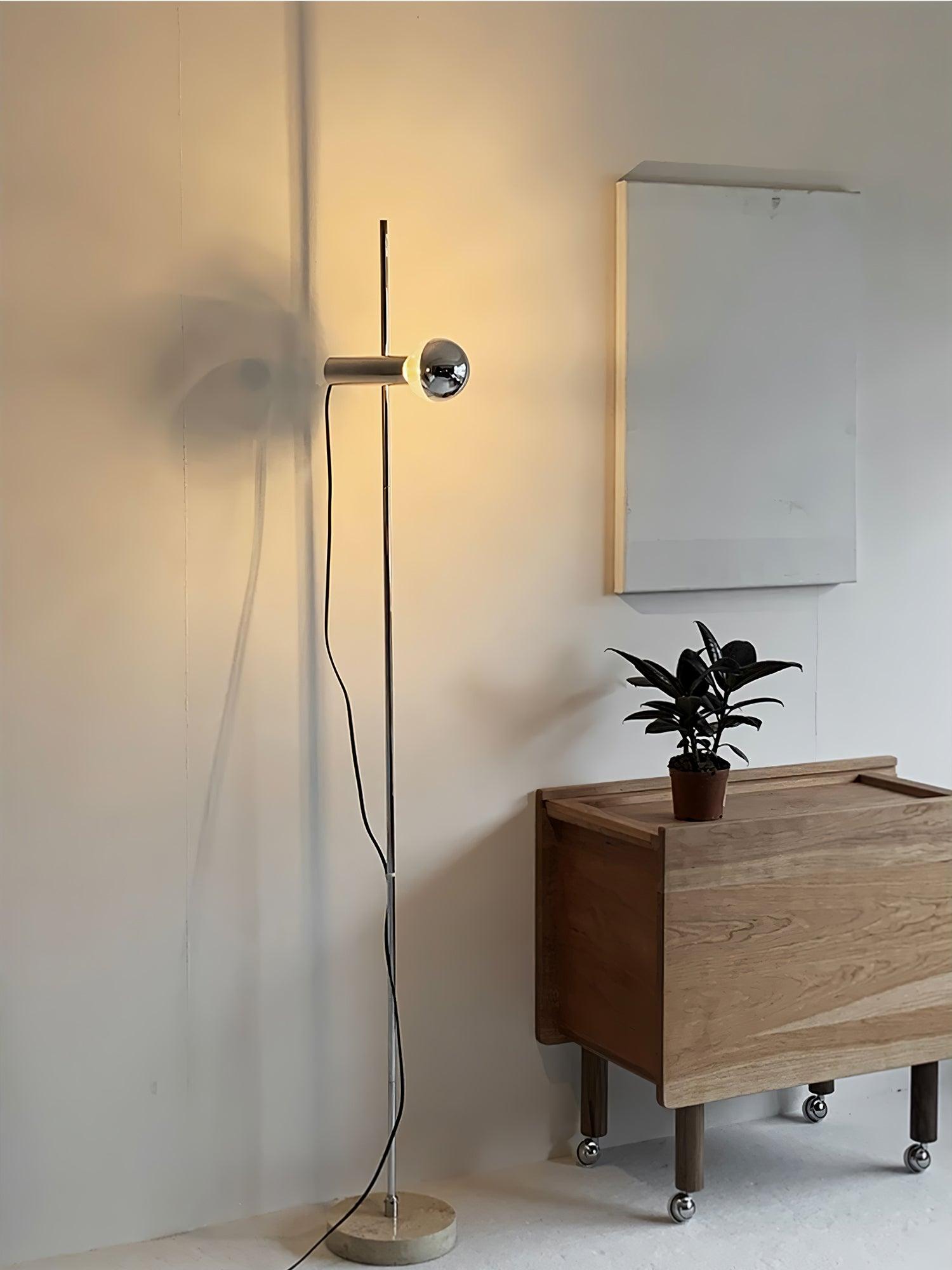 Orbital Industrial Marble Floor Lamp