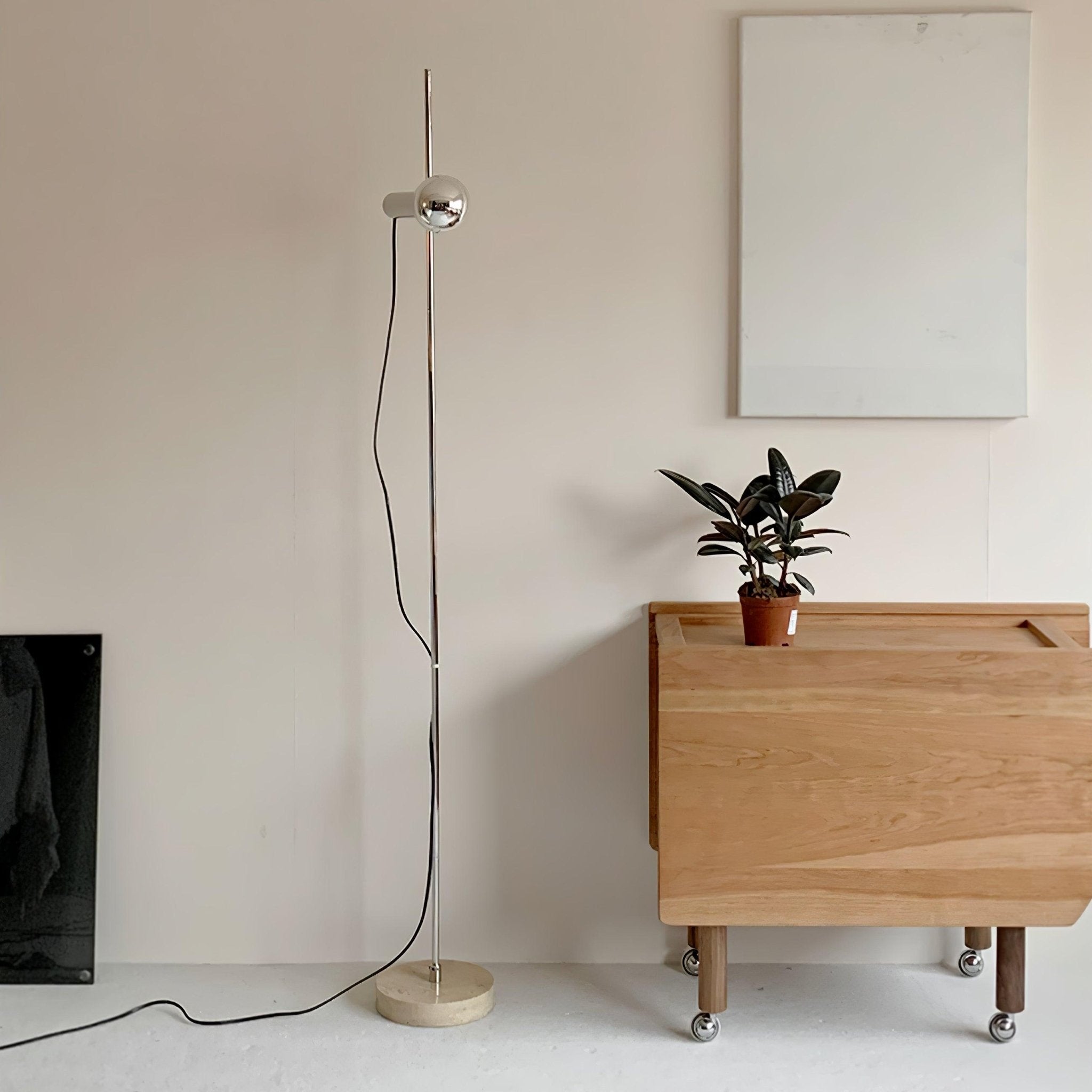 Orbital Industrial Marble Floor Lamp