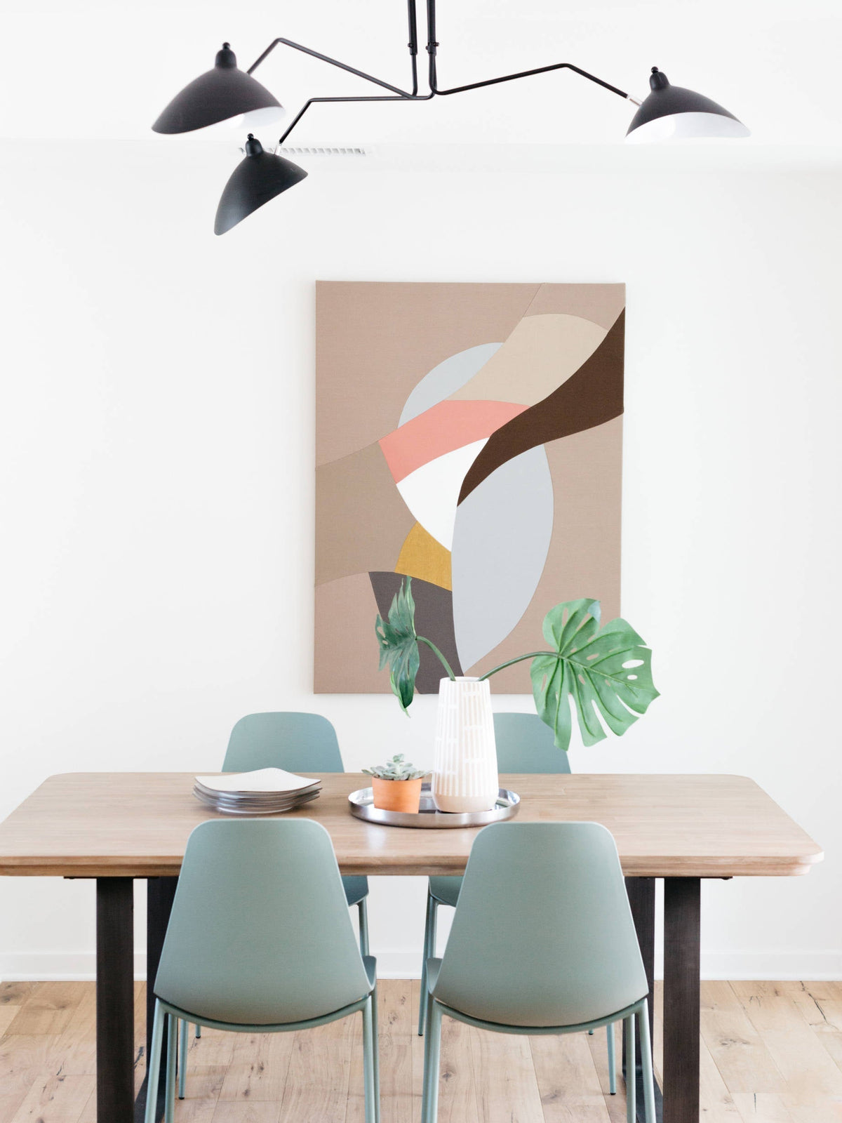 Wesley Minimalist Metal Ceiling Light Three Arm