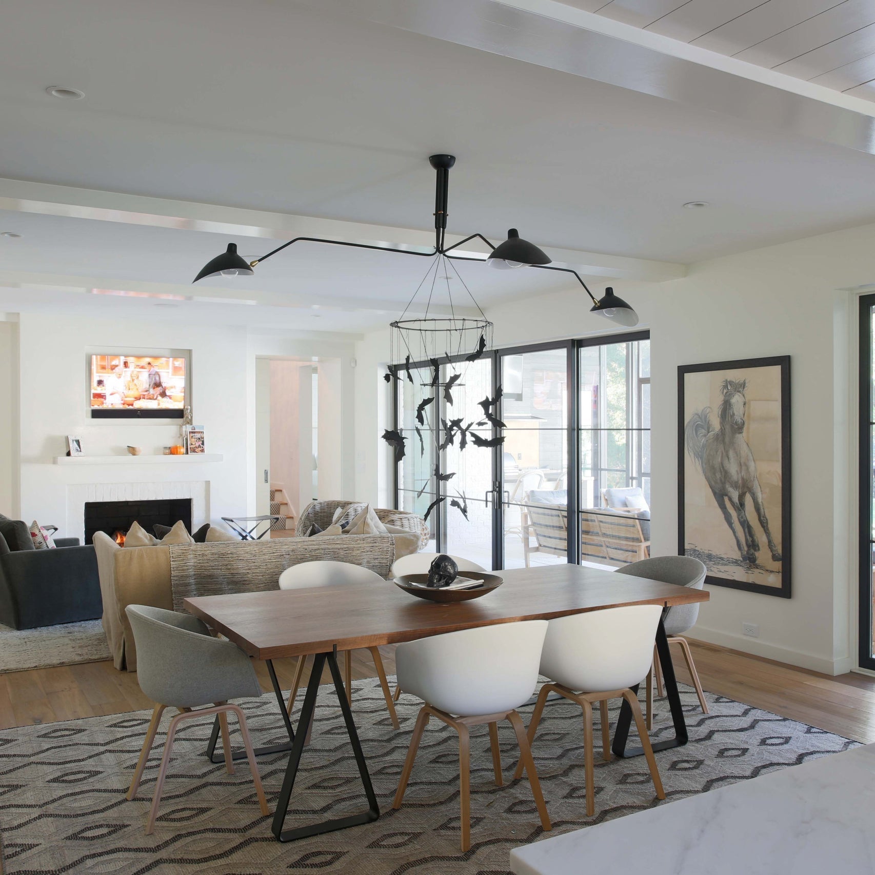 Wesley Minimalist Metal Ceiling Light Three Arm