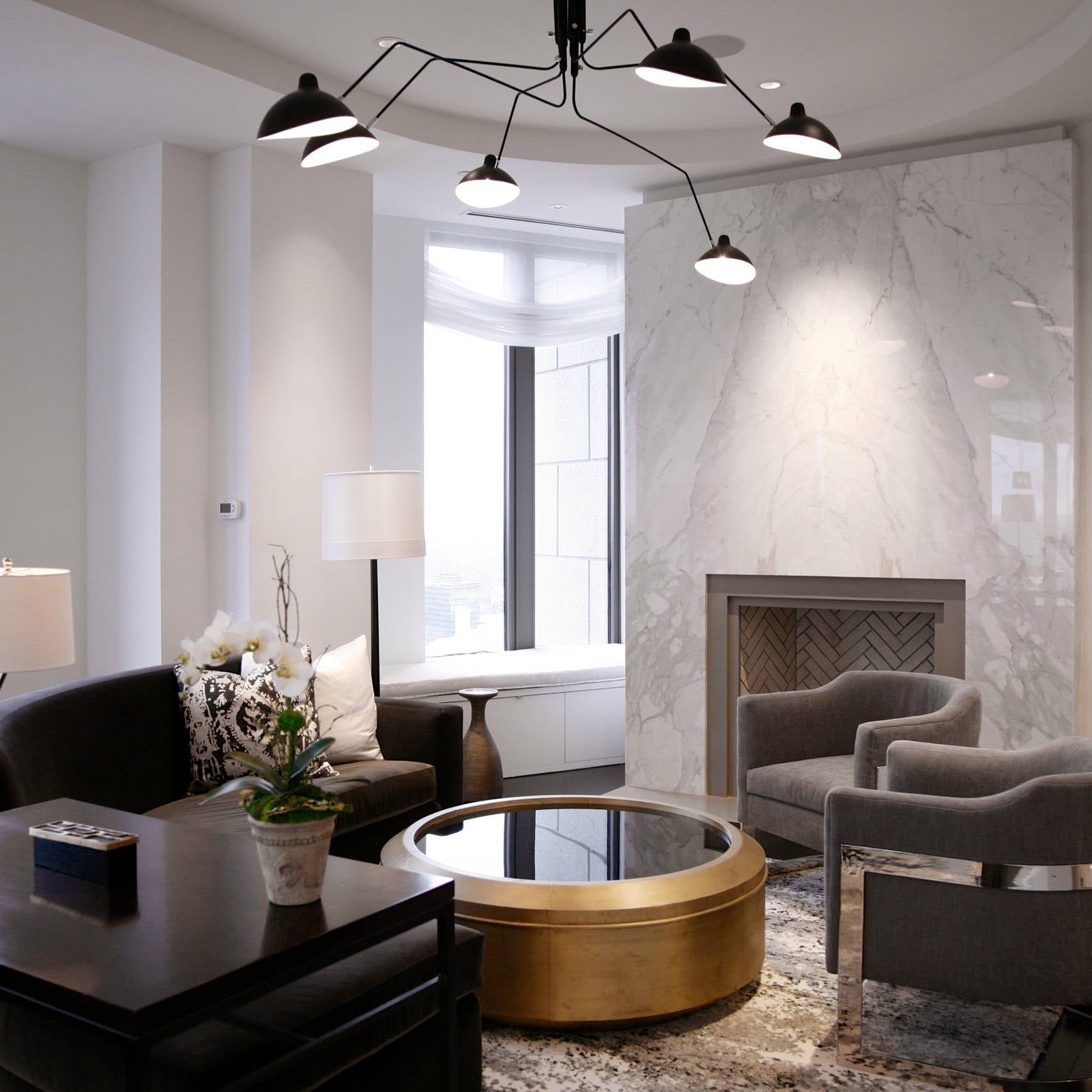 Wesley Minimalist Metal Ceiling Light Three Arm