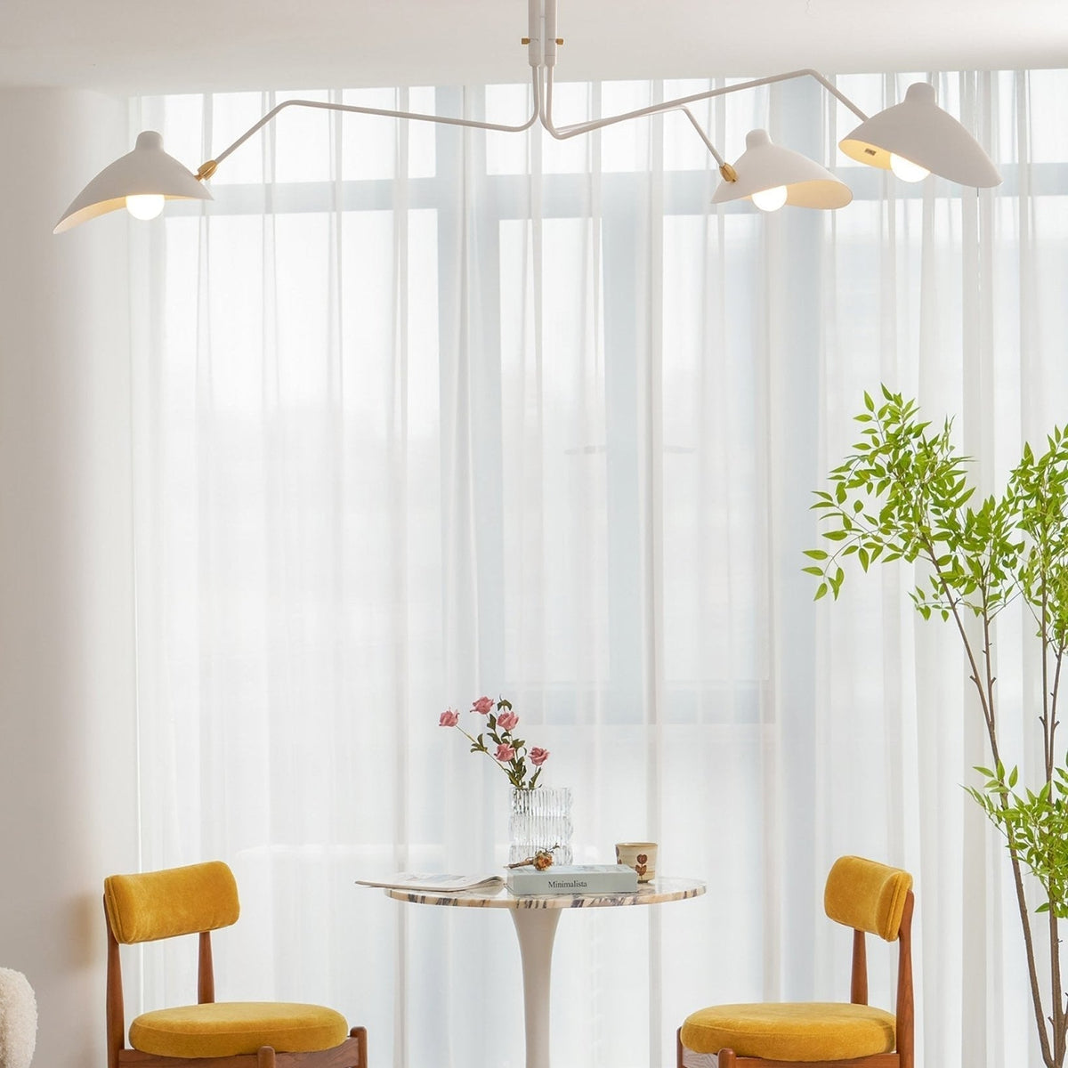 Wesley Minimalist Metal Ceiling Light Three Arm