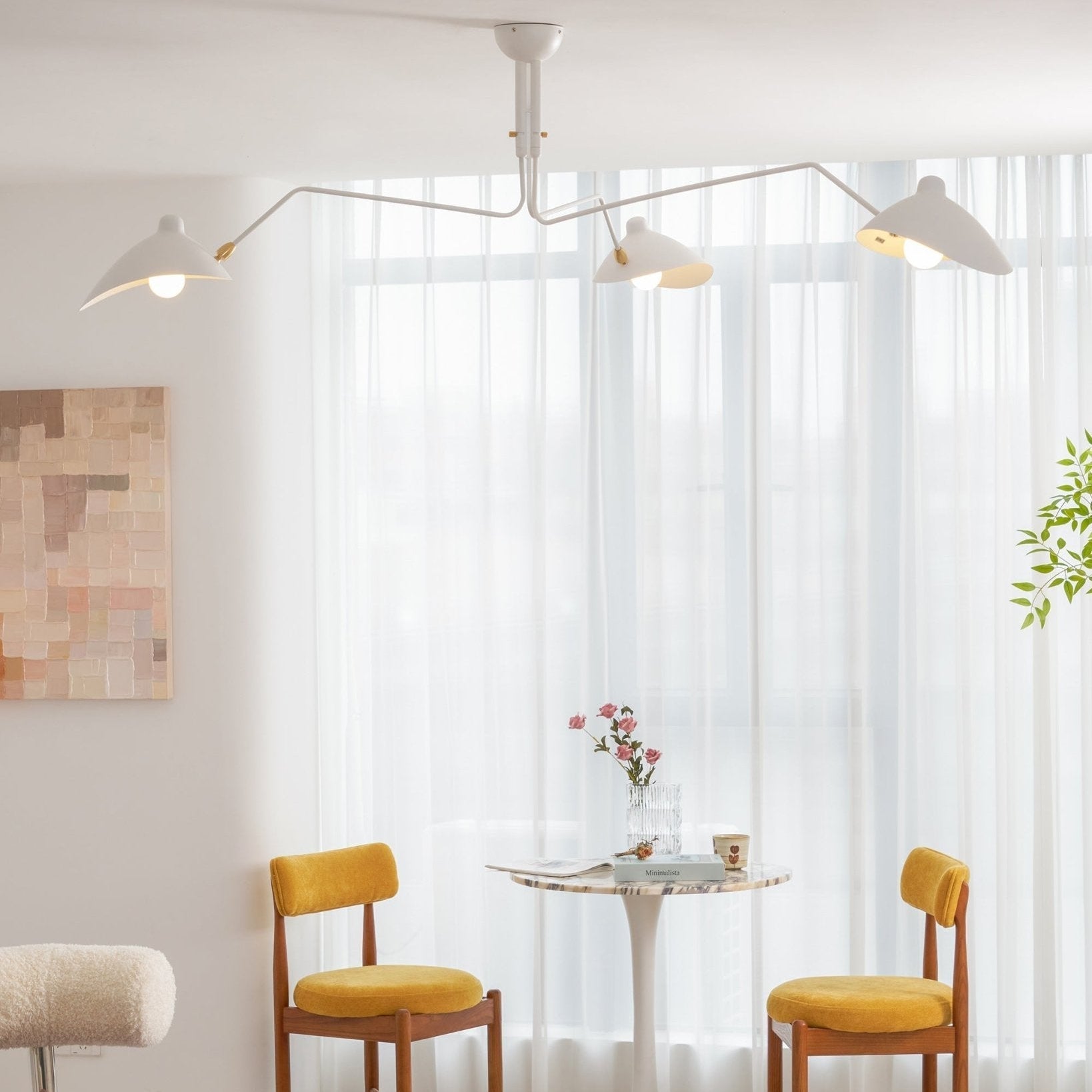 Wesley Minimalist Metal Ceiling Light Three Arm