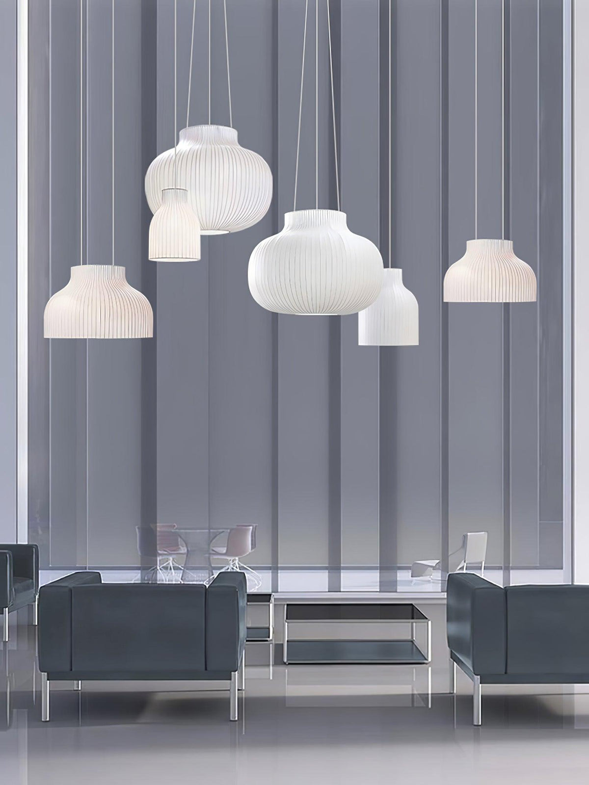 Teriivora Silk Ribbed Pendant Light