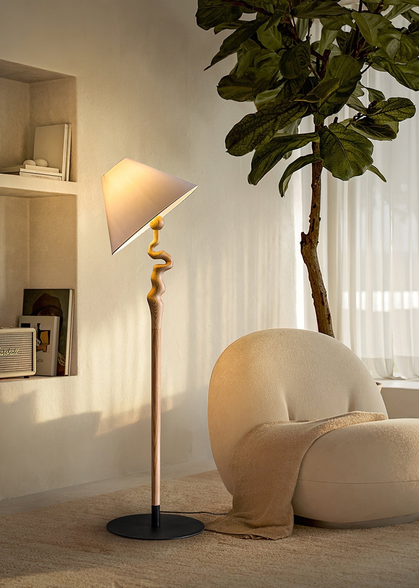 Avloril Artistic Wooden Floor Lamp