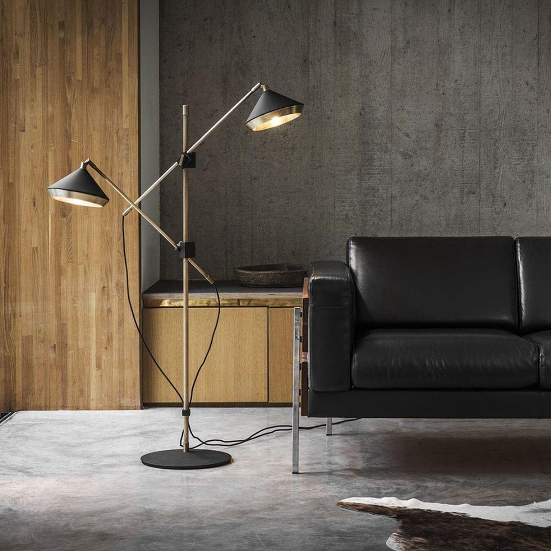 Mylirir Art Deco Brass Floor Lamp