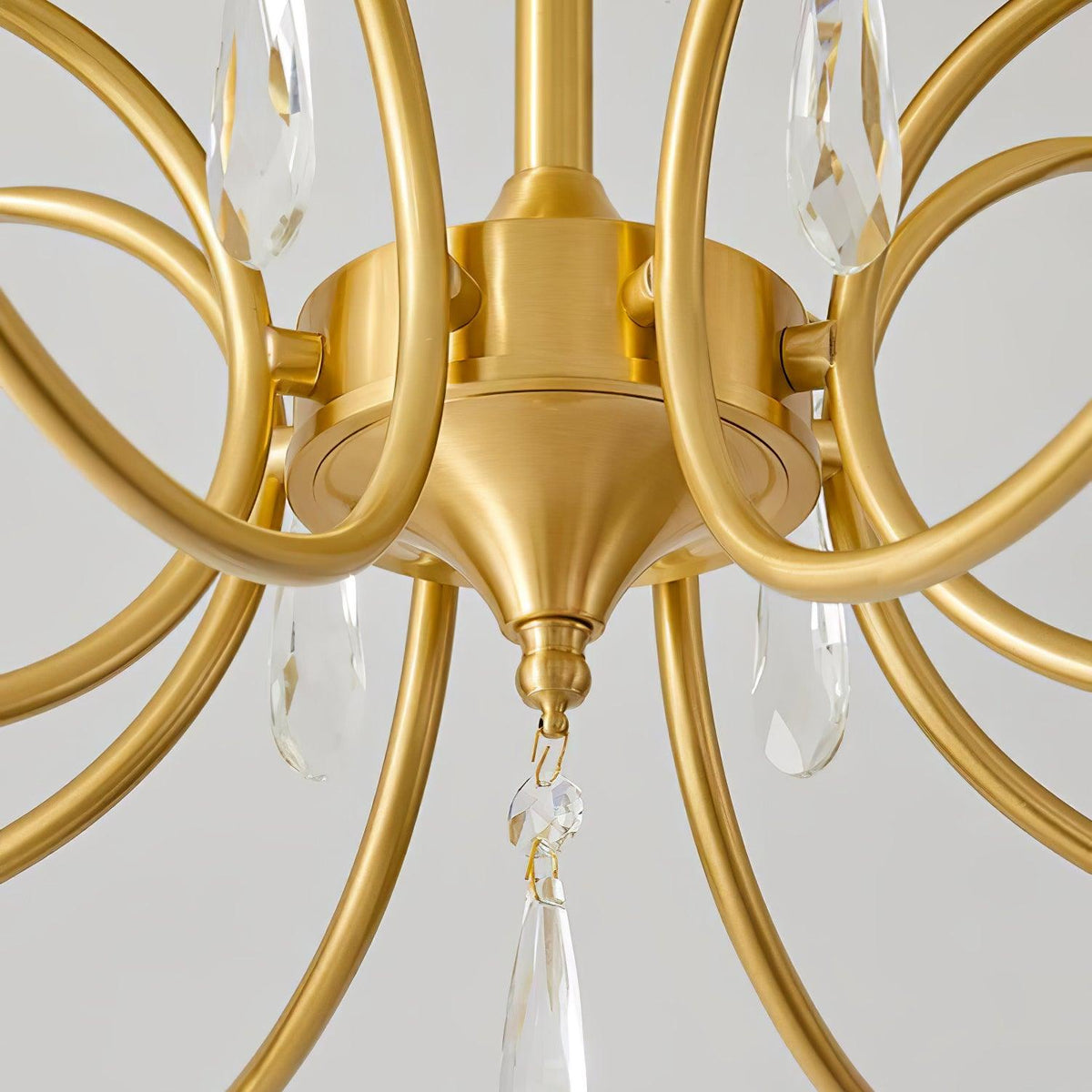 Eiriaria Petal Glass Brass Chandelier