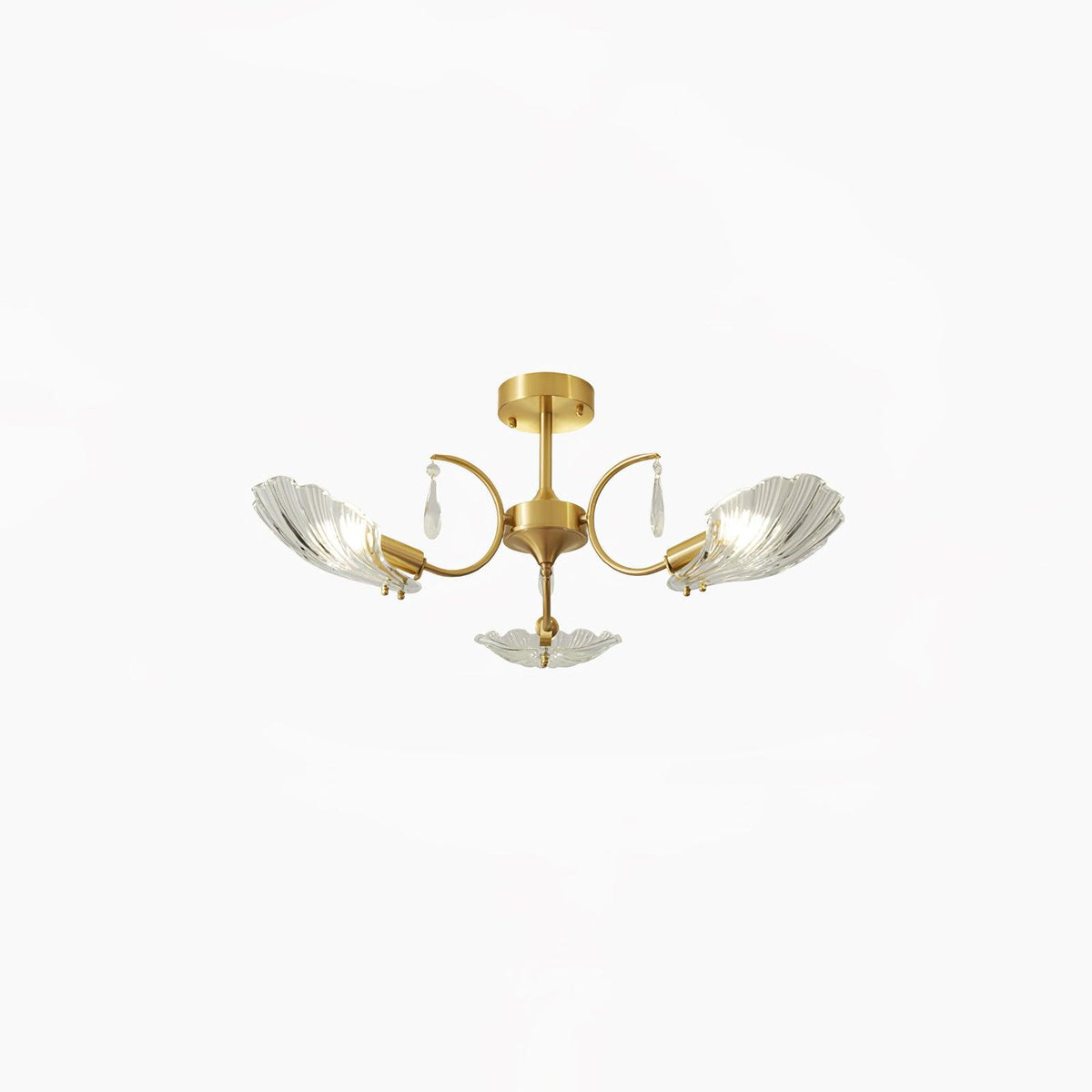 Eiriaria Petal Glass Brass Chandelier