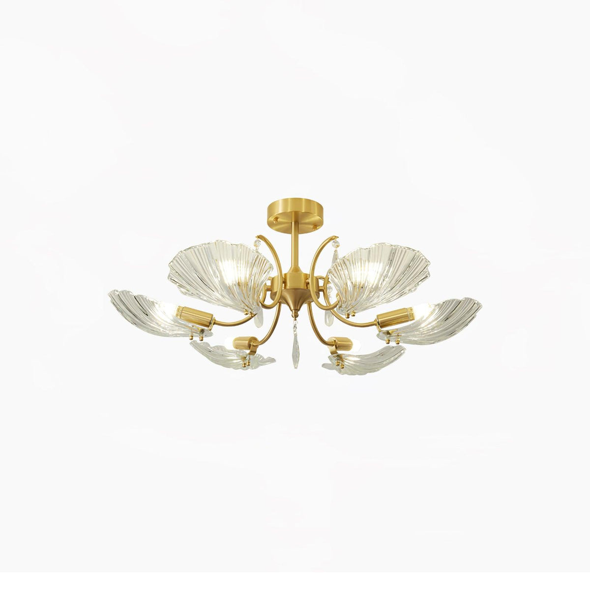 Eiriaria Petal Glass Brass Chandelier