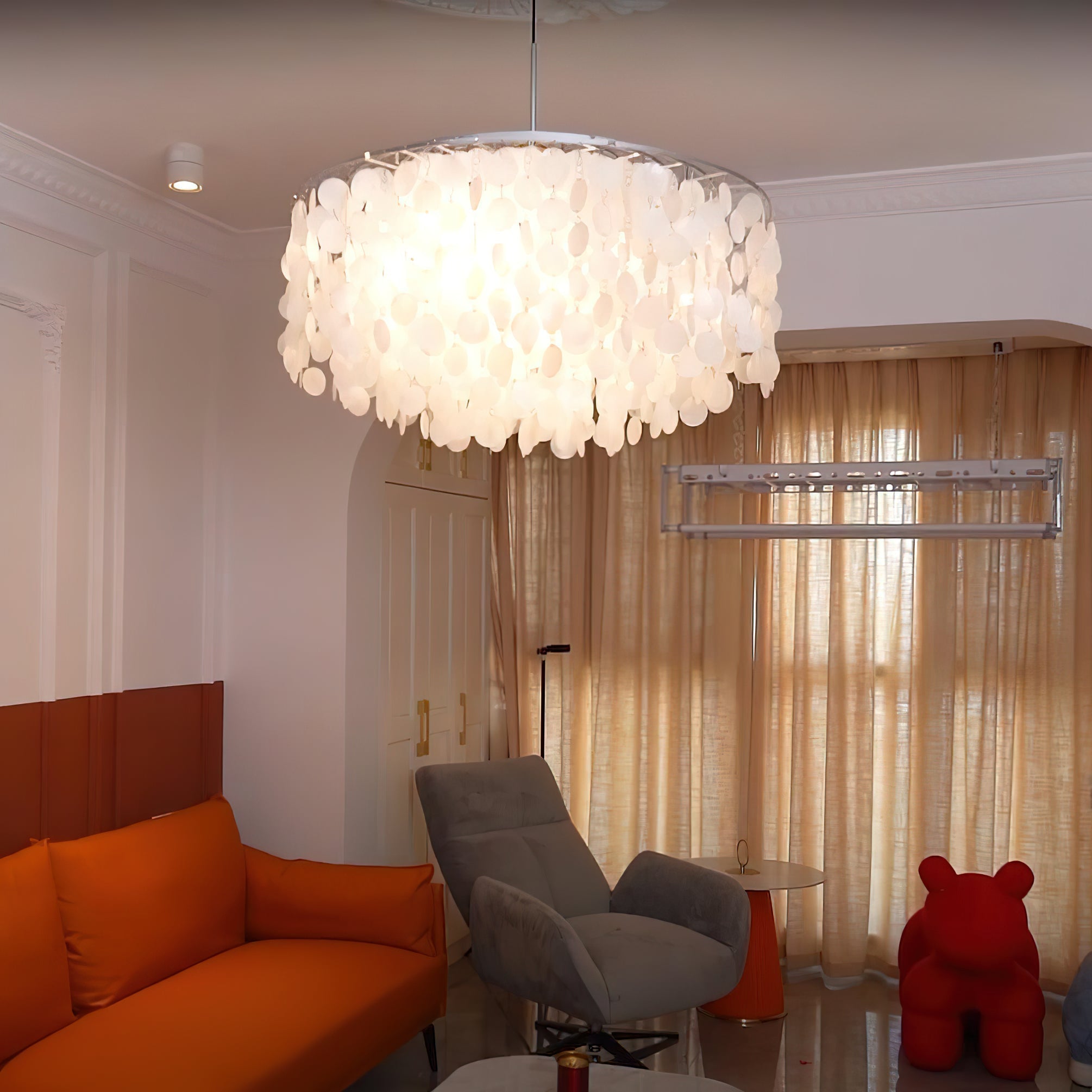 Rivena Pendant Lamp Round Shell Ring
