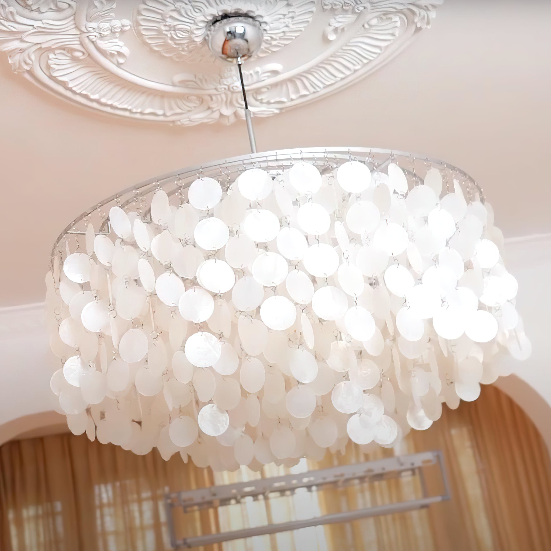 Rivena Pendant Lamp Round Shell Ring