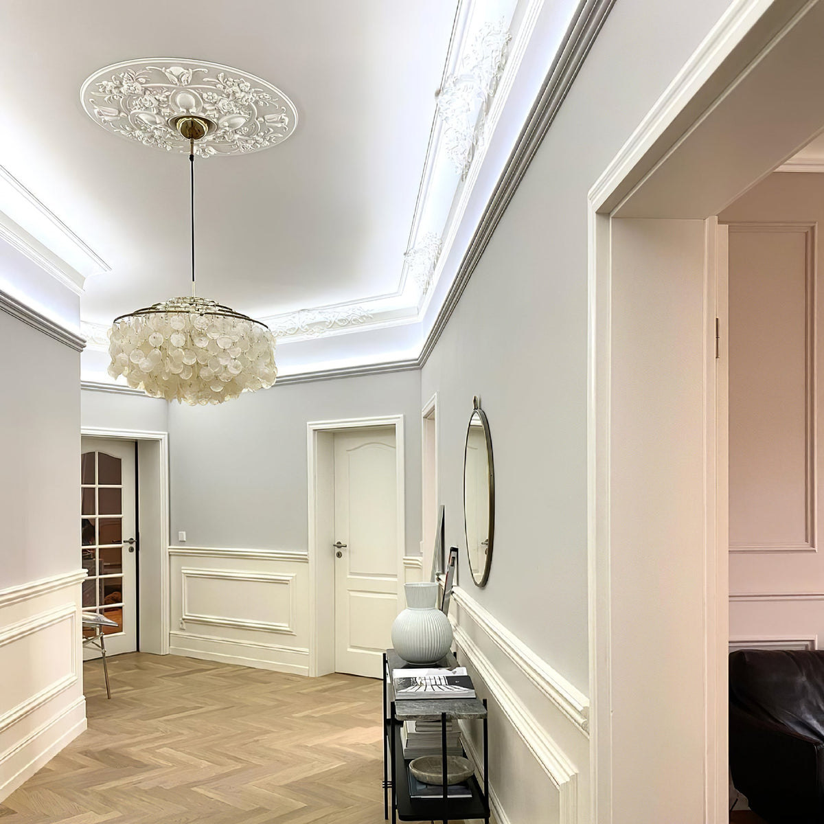 Rivena Pendant Lamp Round Shell Ring