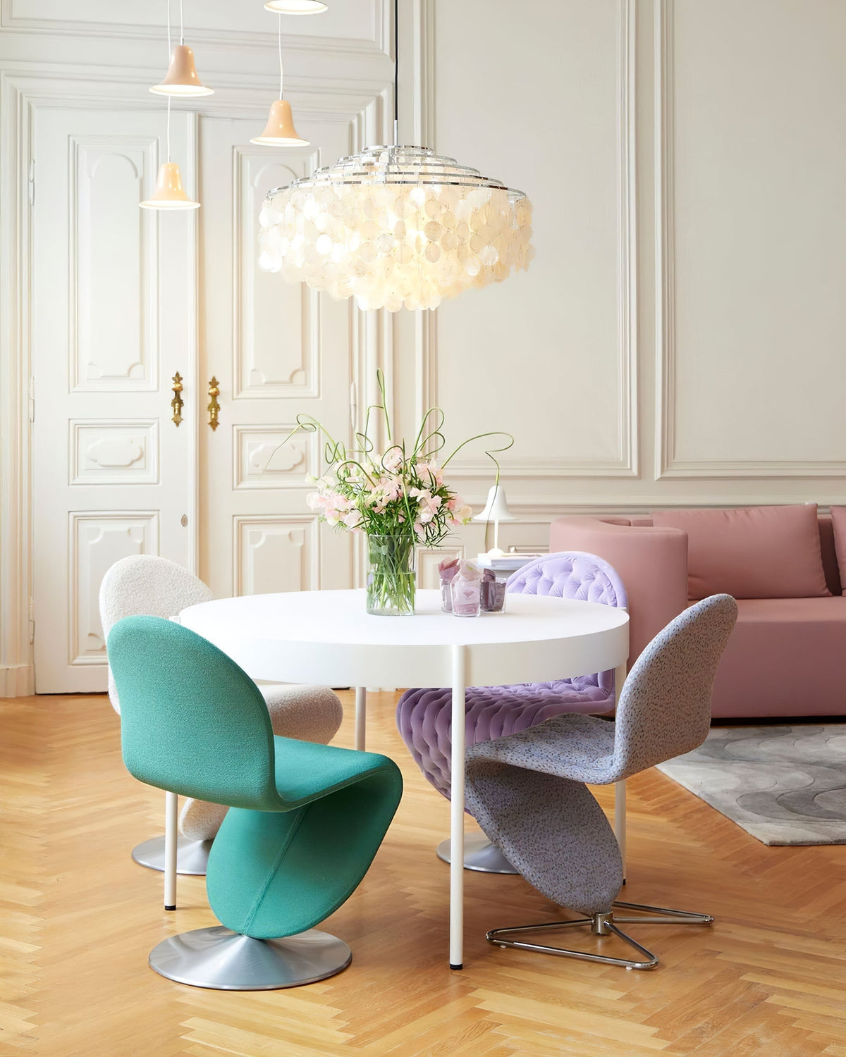 Rivena Pendant Lamp Round Shell Ring