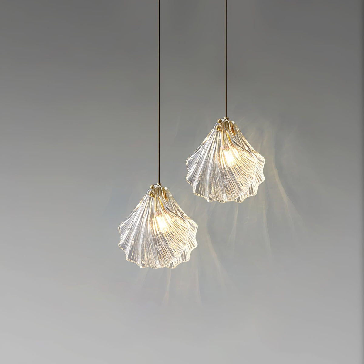 Covene Nordic Art Shell Mini Swag Glass Pendant Light