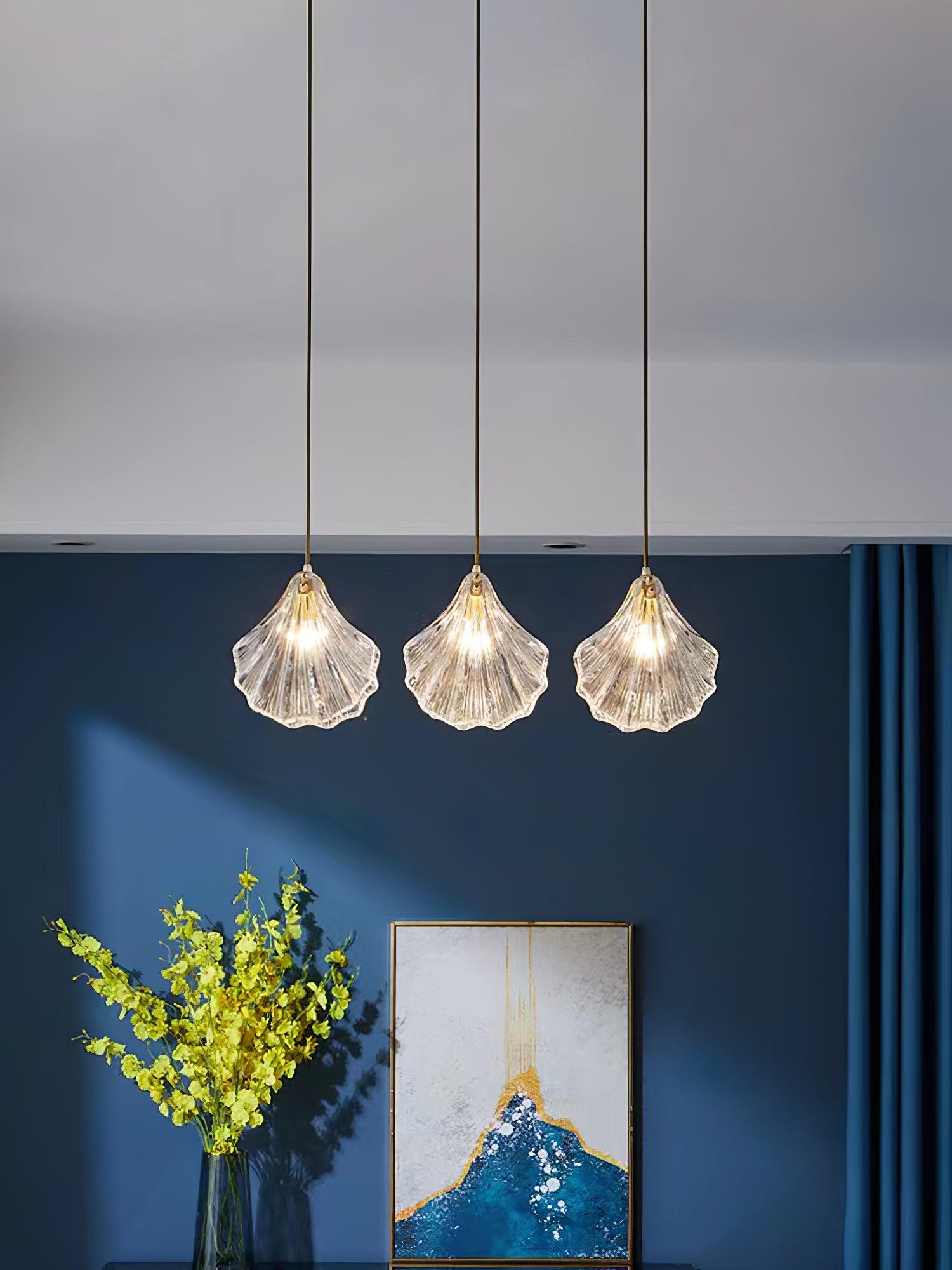 Covene Nordic Art Shell Mini Swag Glass Pendant Light
