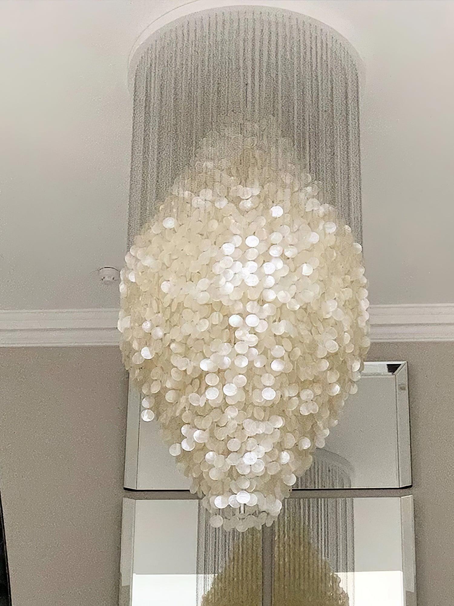 Neloza Coastal Shell Waterfall Pendant Light