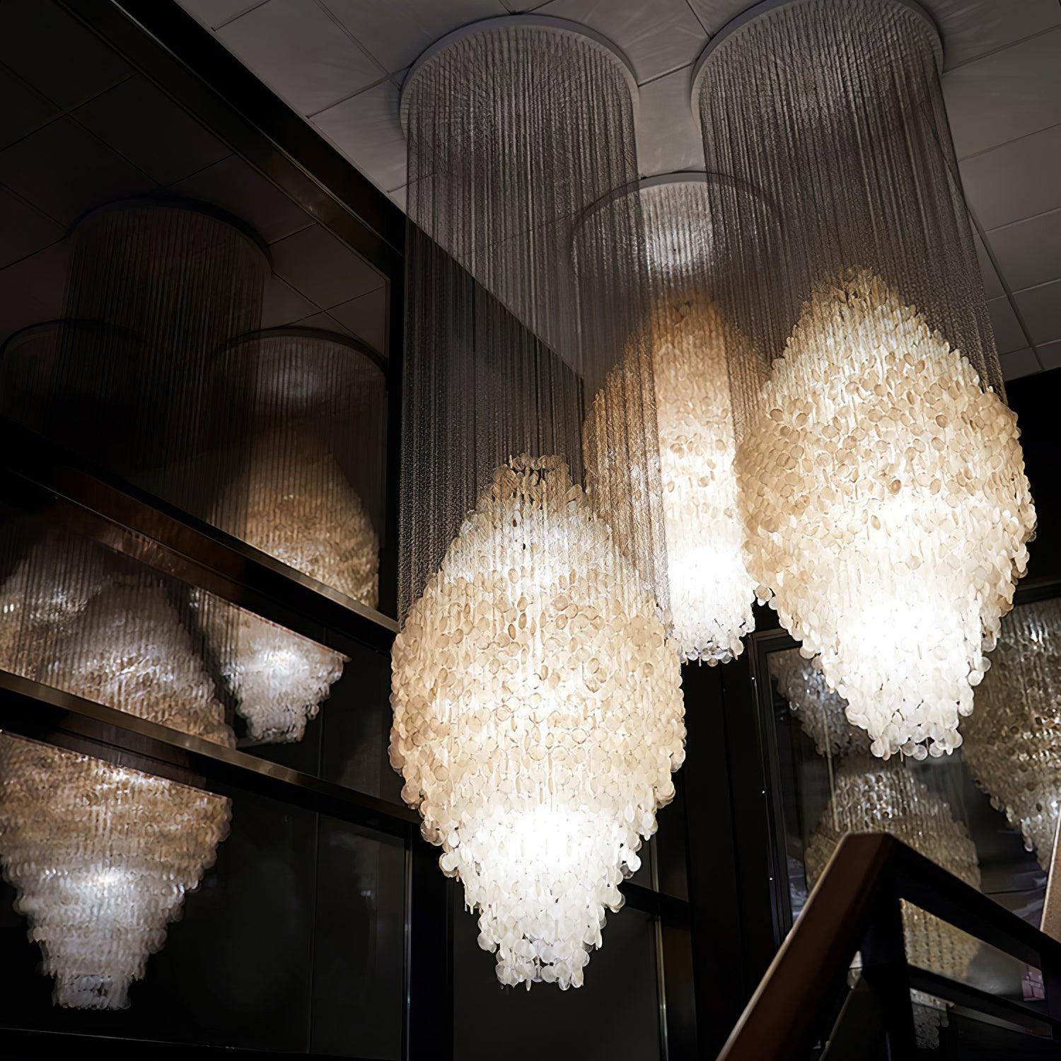 Neloza Coastal Shell Waterfall Pendant Light