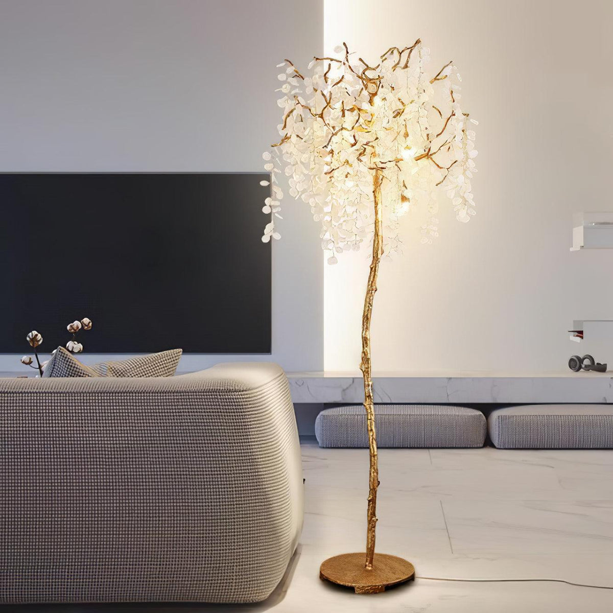 Arsorir Glass Tree Floor Lamp