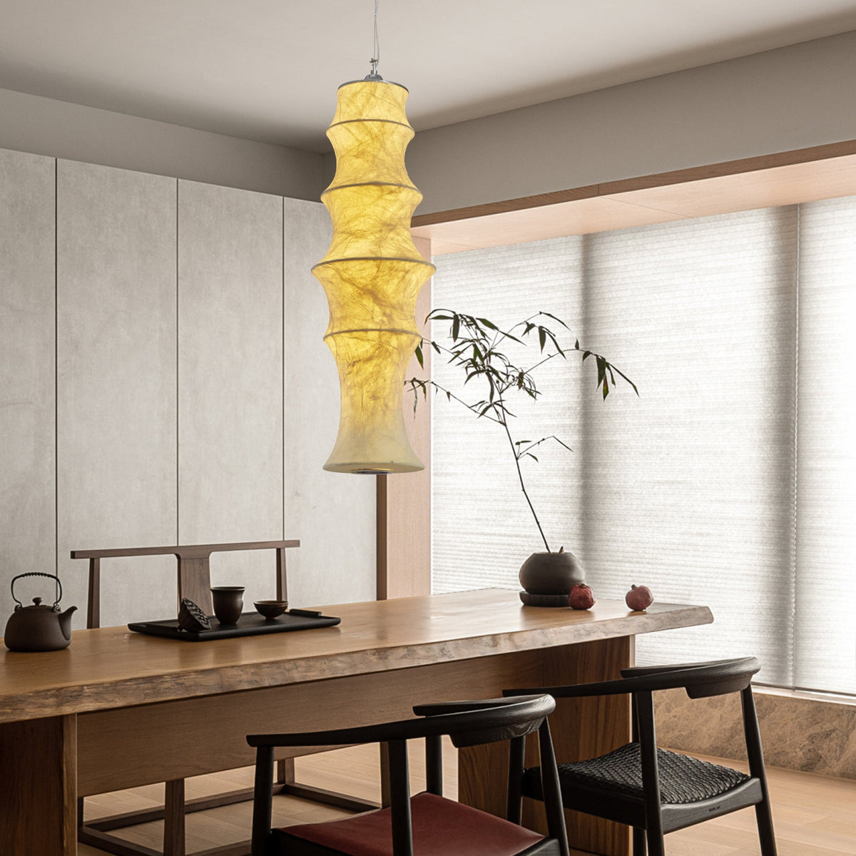 Elraeor Layered Mulberry Silk Pendant Light