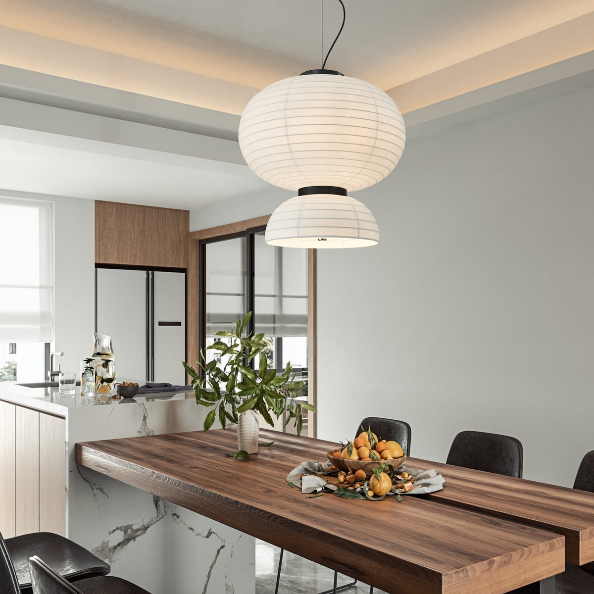 Uldoror Traditional Art Modern Silk Pendant Light