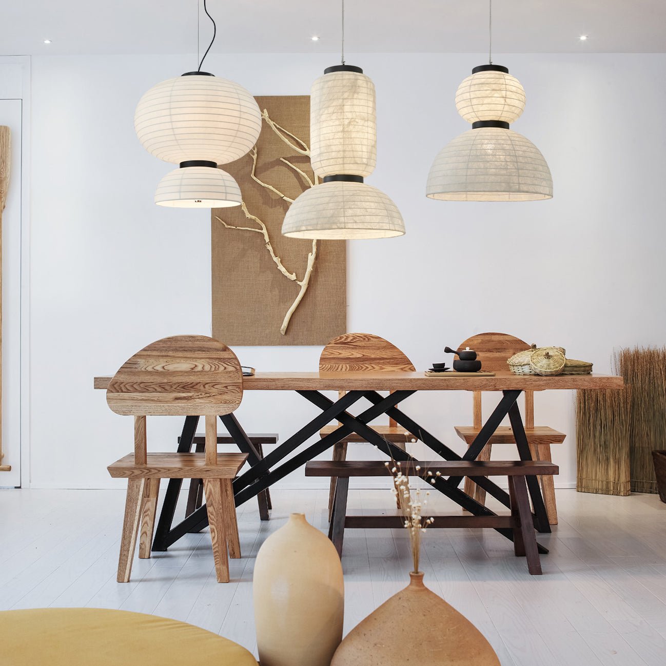 Uldoror Traditional Art Modern Silk Pendant Light