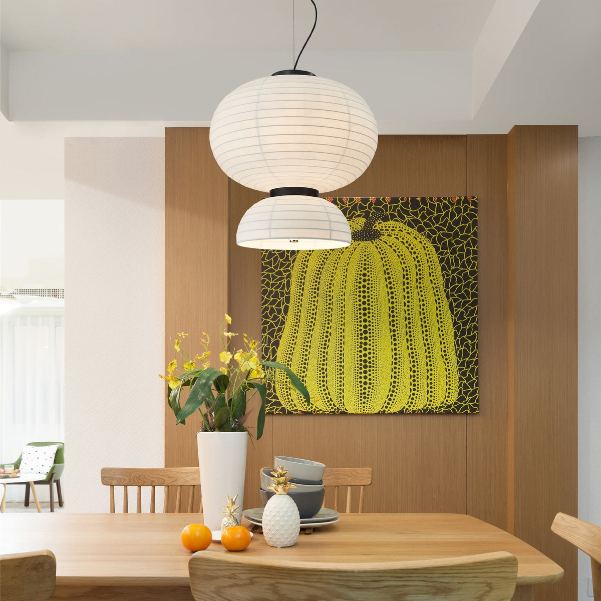 Uldoror Traditional Art Modern Silk Pendant Light