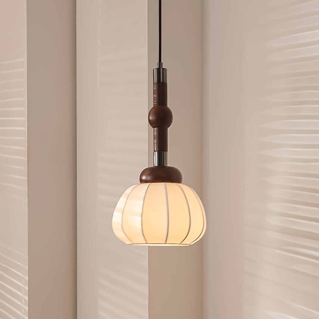 Livenor Silk & Wood Scandinavian Pendant Lamp