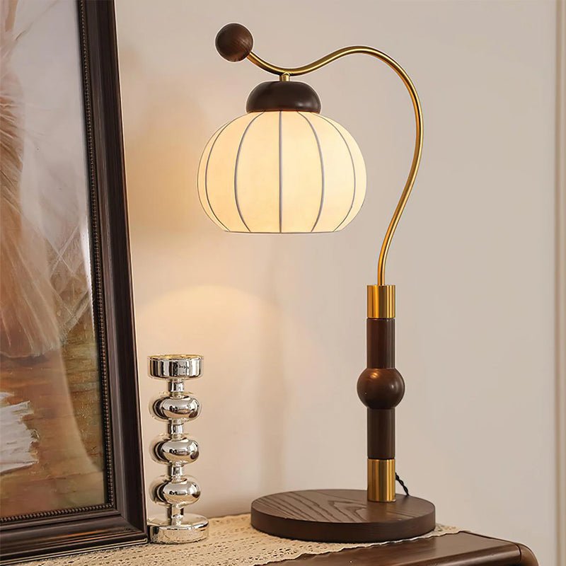 Zyran Silk Wood Retro Table Lamp