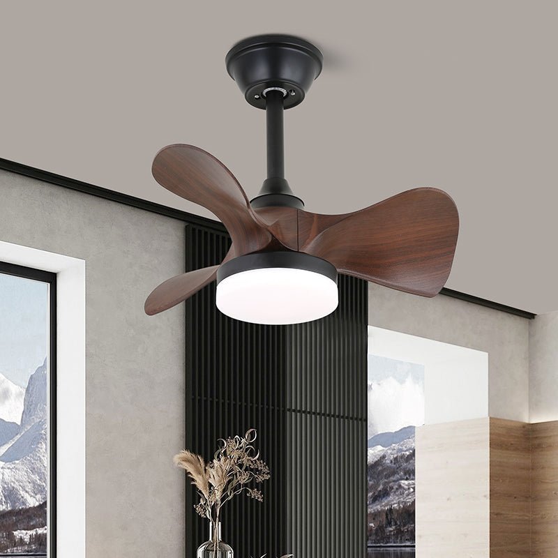 Elvelira Minimalist Black Wood Ceiling Fan Light
