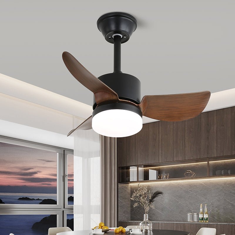 Elvelira Minimalist Black Wood Ceiling Fan Light