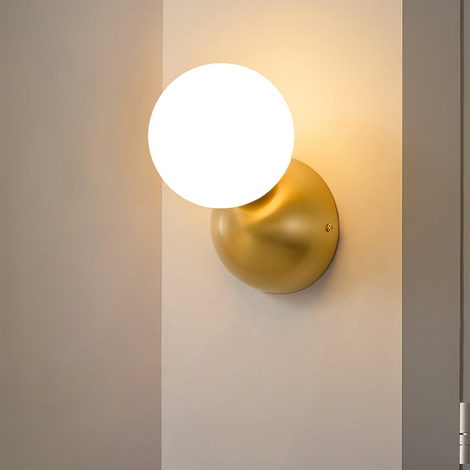Velirina Sphere Glass Brass Wall Light