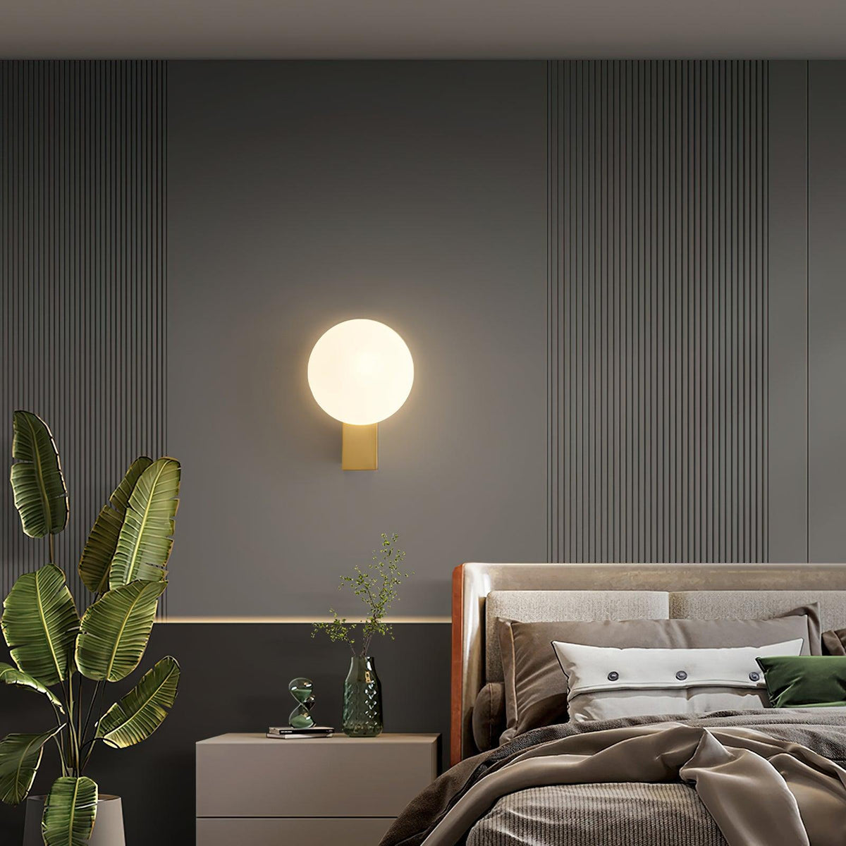 Velirina Sphere Glass Brass Wall Light