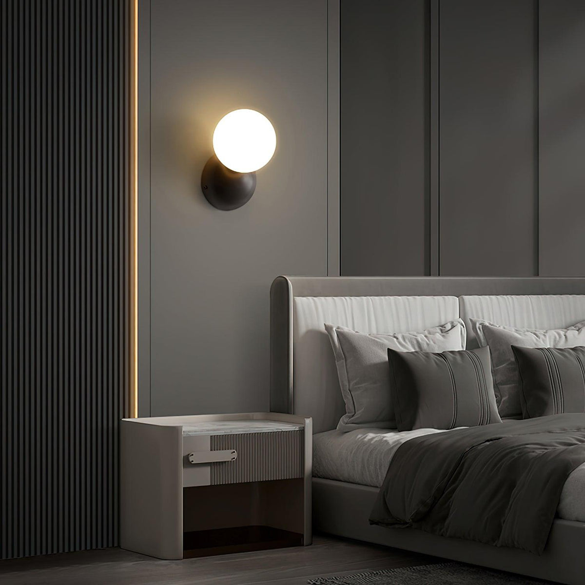 Velirina Sphere Glass Brass Wall Light