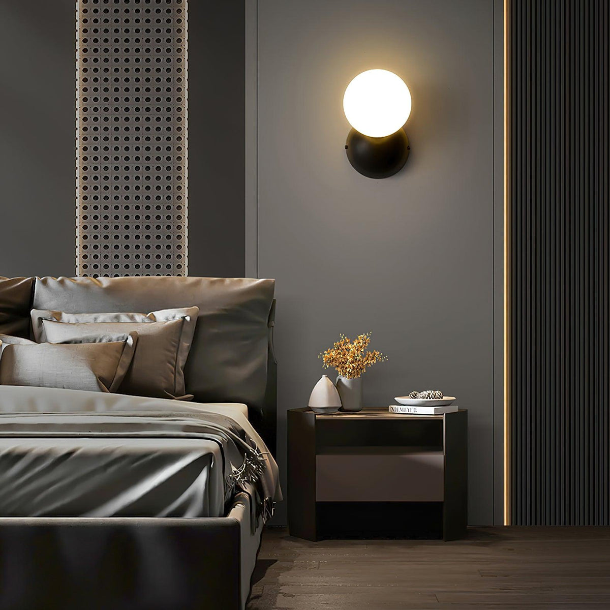 Velirina Sphere Glass Brass Wall Light