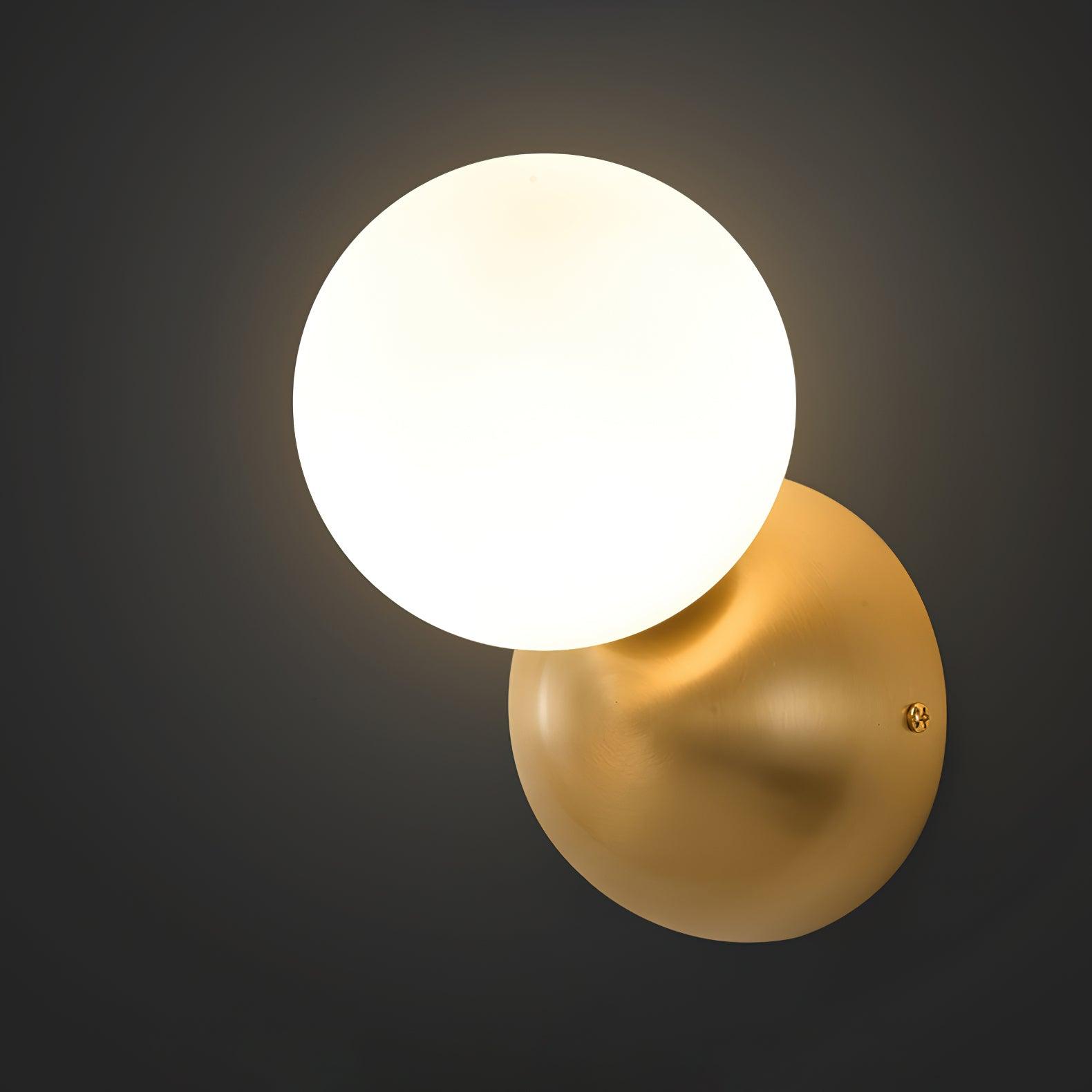 Velirina Sphere Glass Brass Wall Light