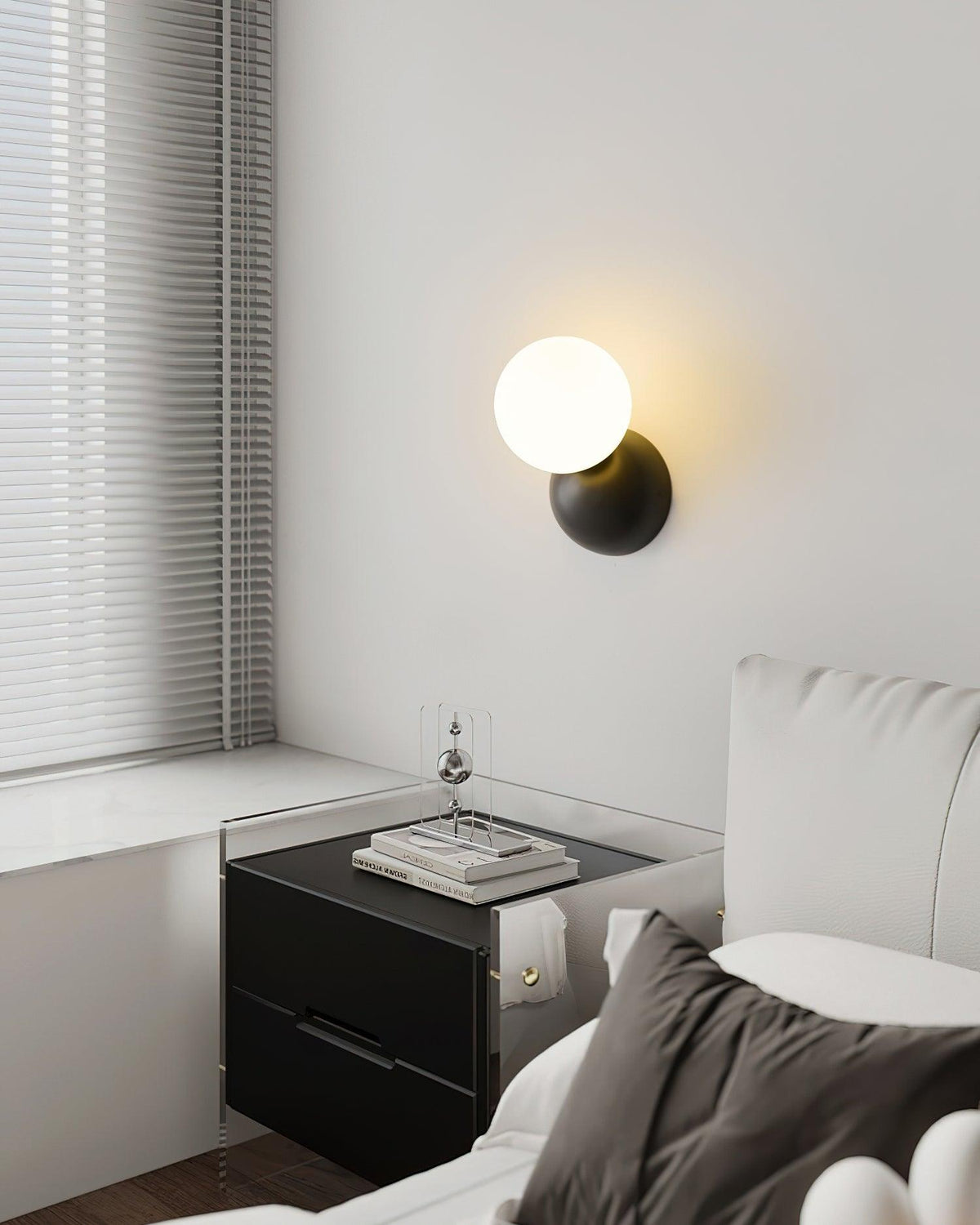 Velirina Sphere Glass Brass Wall Light