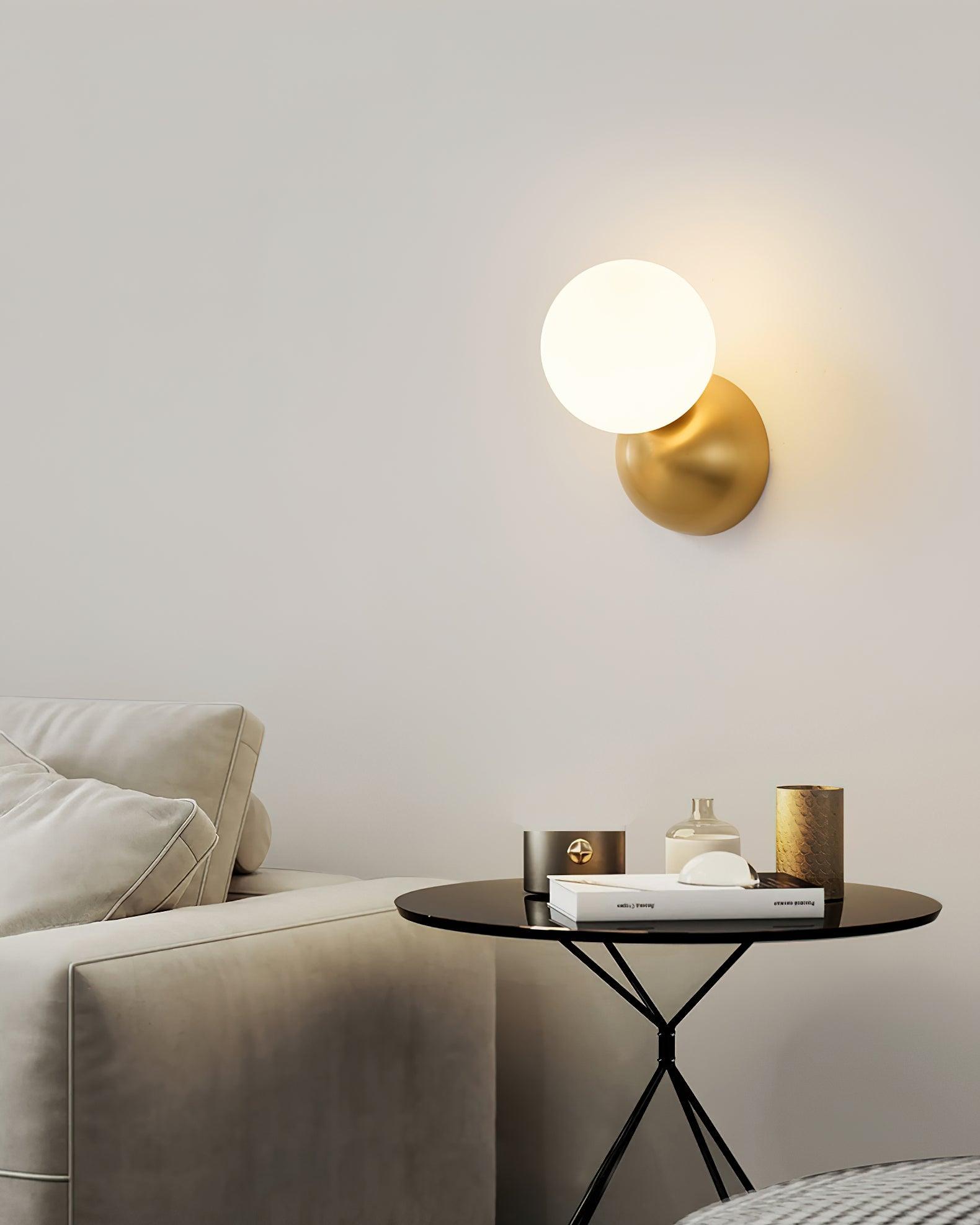 Velirina Sphere Glass Brass Wall Light