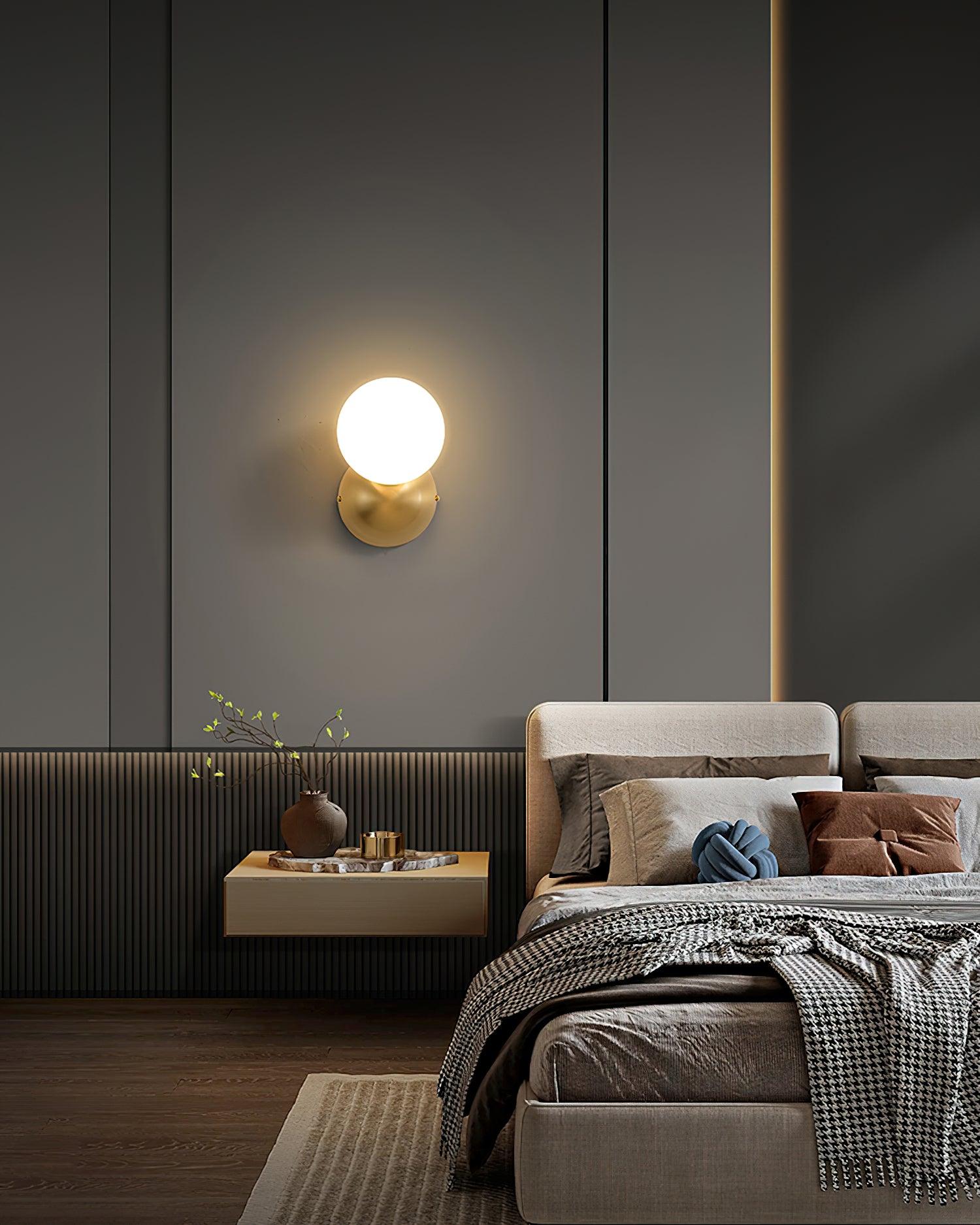 Velirina Sphere Glass Brass Wall Light