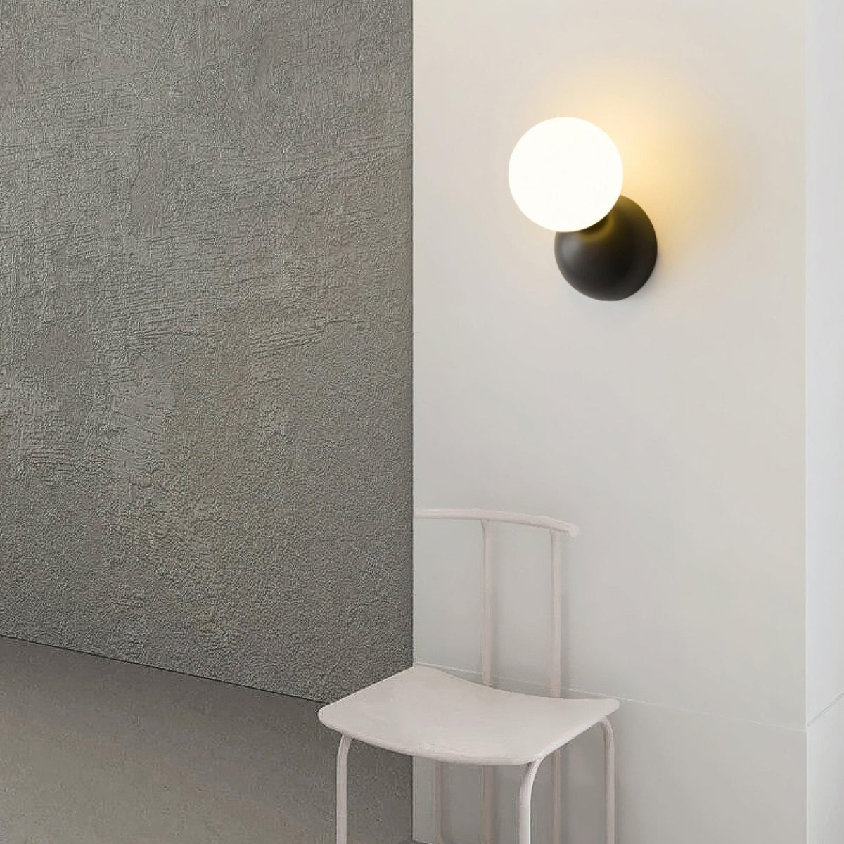 Velirina Sphere Glass Brass Wall Light