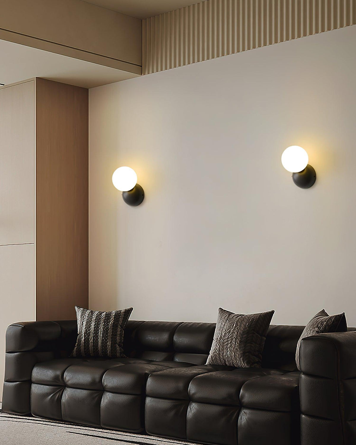 Velirina Sphere Glass Brass Wall Light