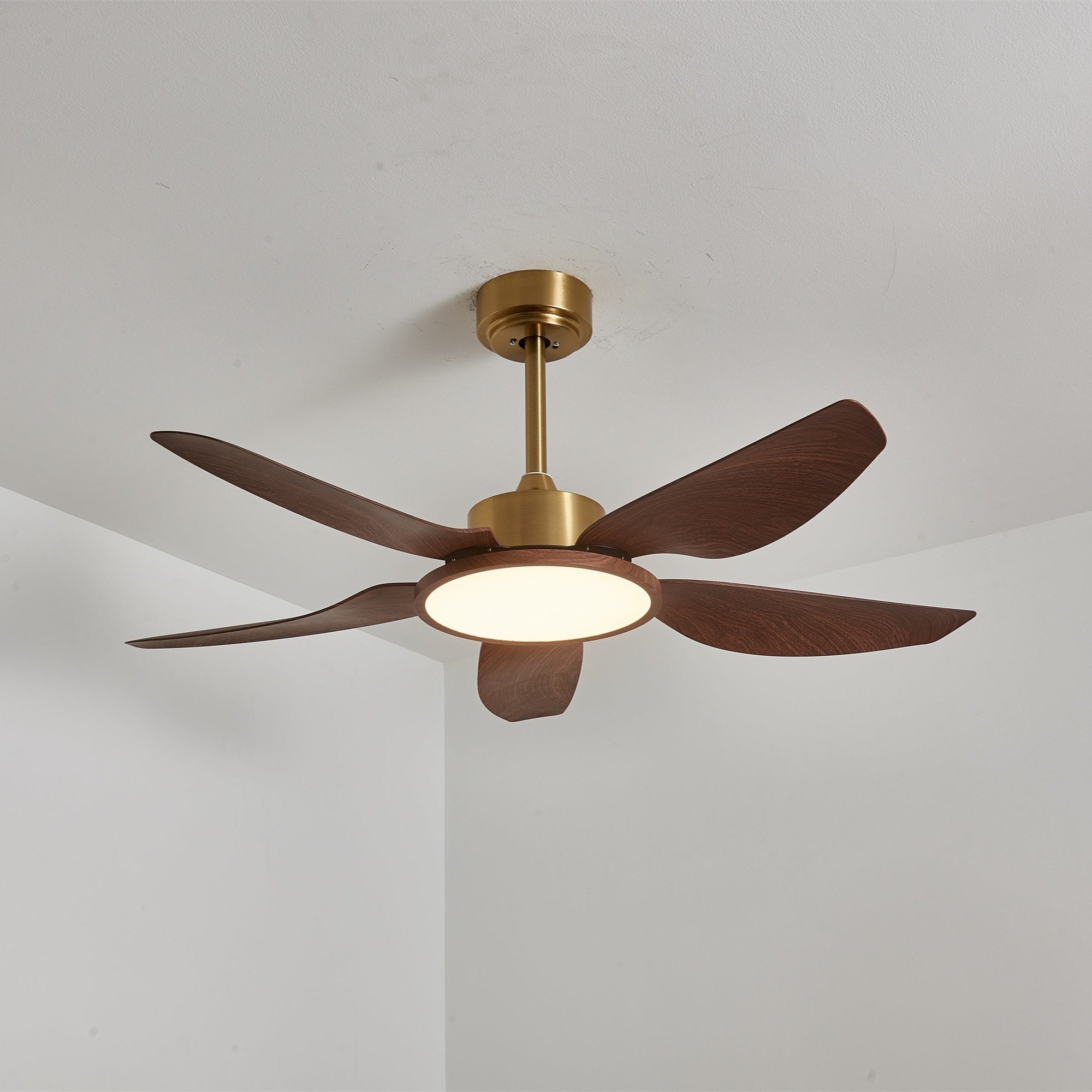 Aurelia Modern Wood Brass Ceiling Fan Light - Neutral Decor