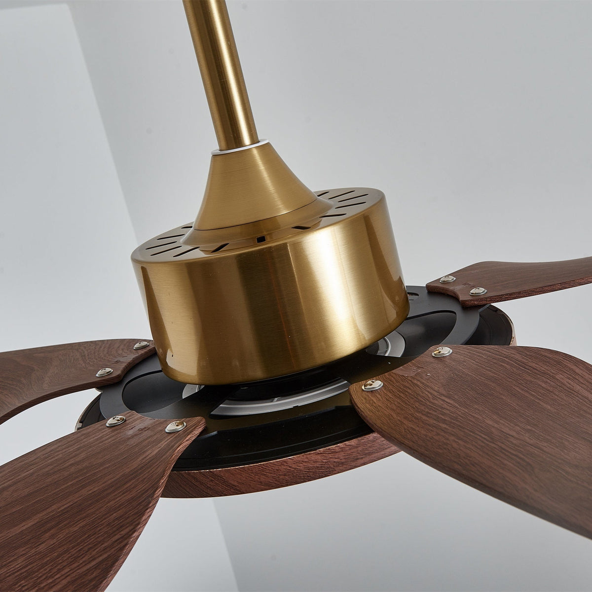 Orla Modern Wood Brass Ceiling Fan Light