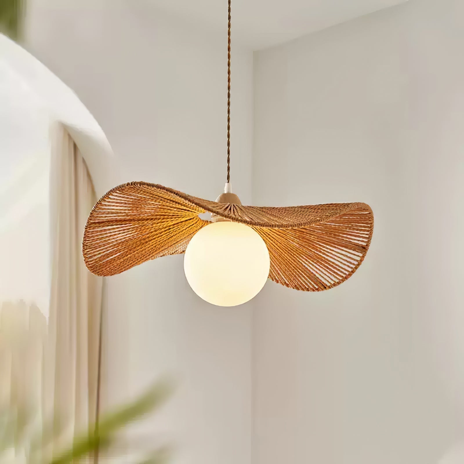Yaslen Art Natural Woven Pendant Lamp