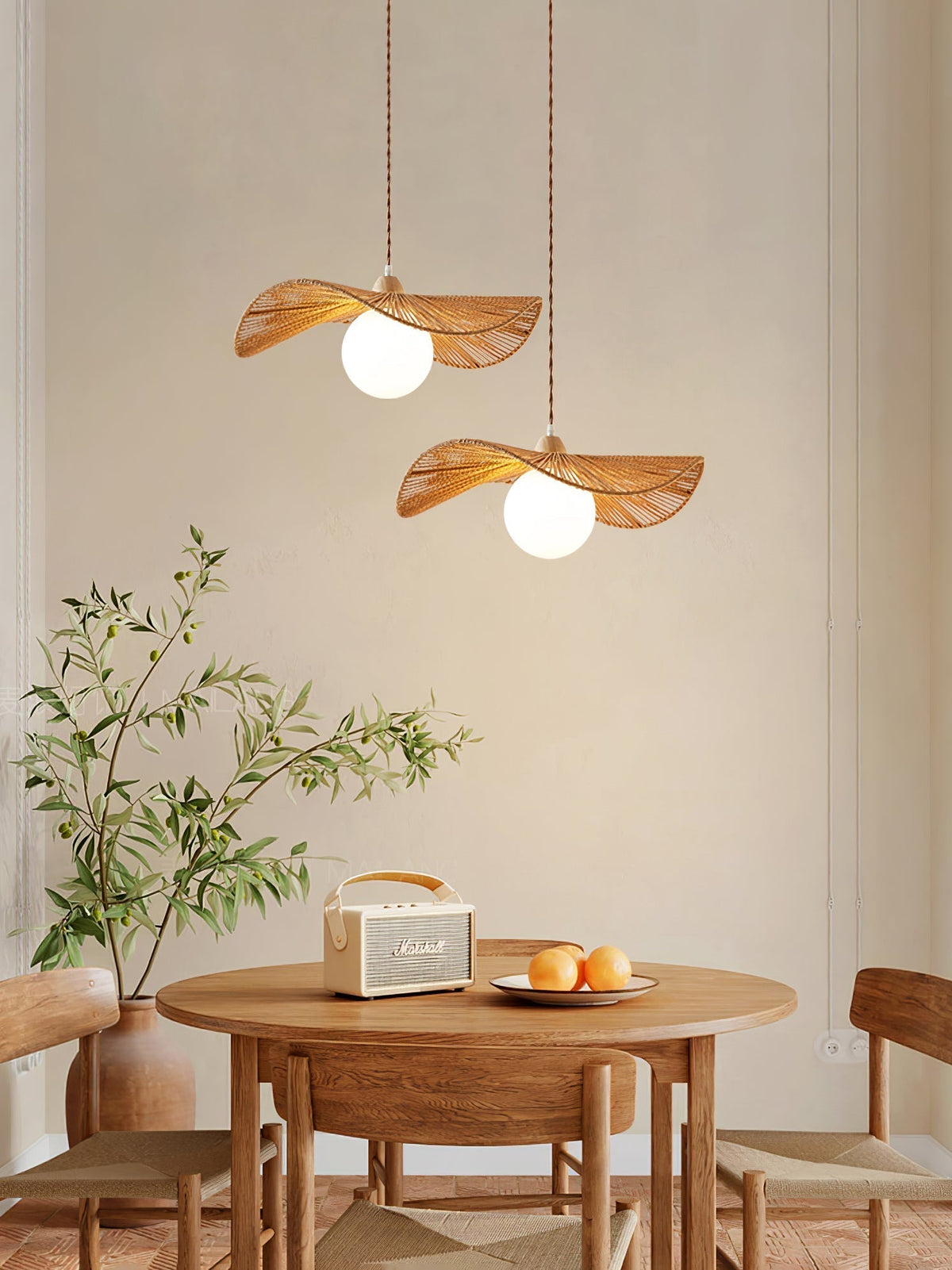 Yaslen Art Natural Woven Pendant Lamp