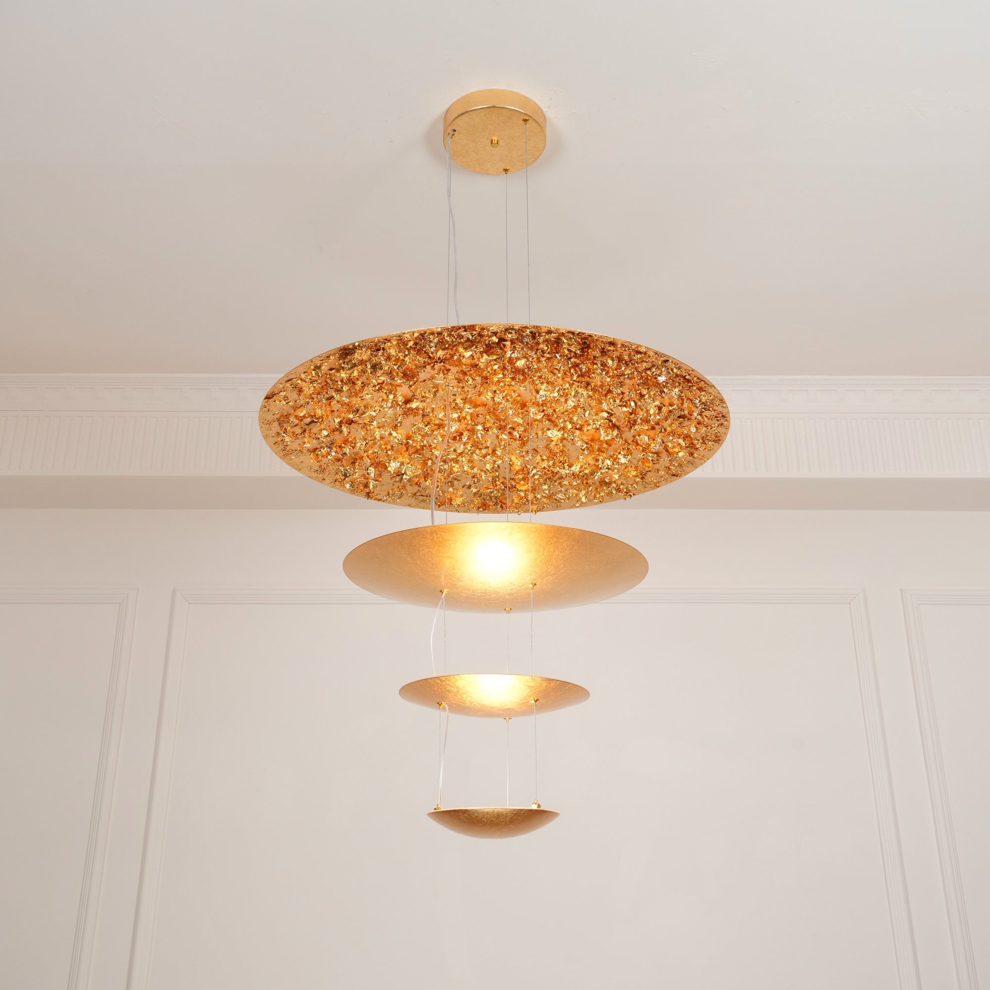 Phelion Layered Gold Foil Pendant Light