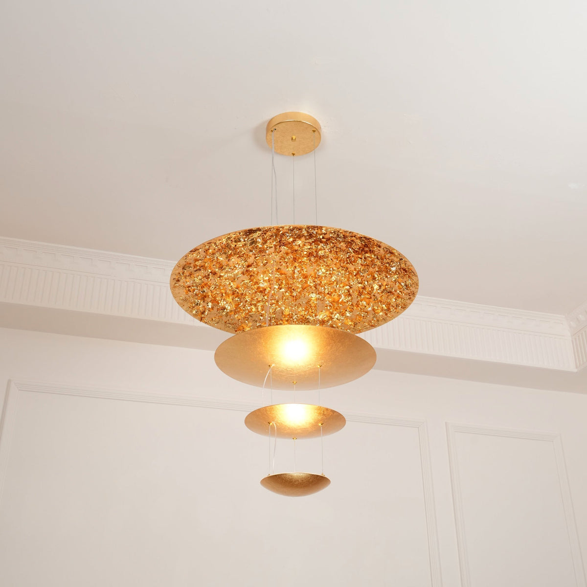Phelion Layered Gold Foil Pendant Light