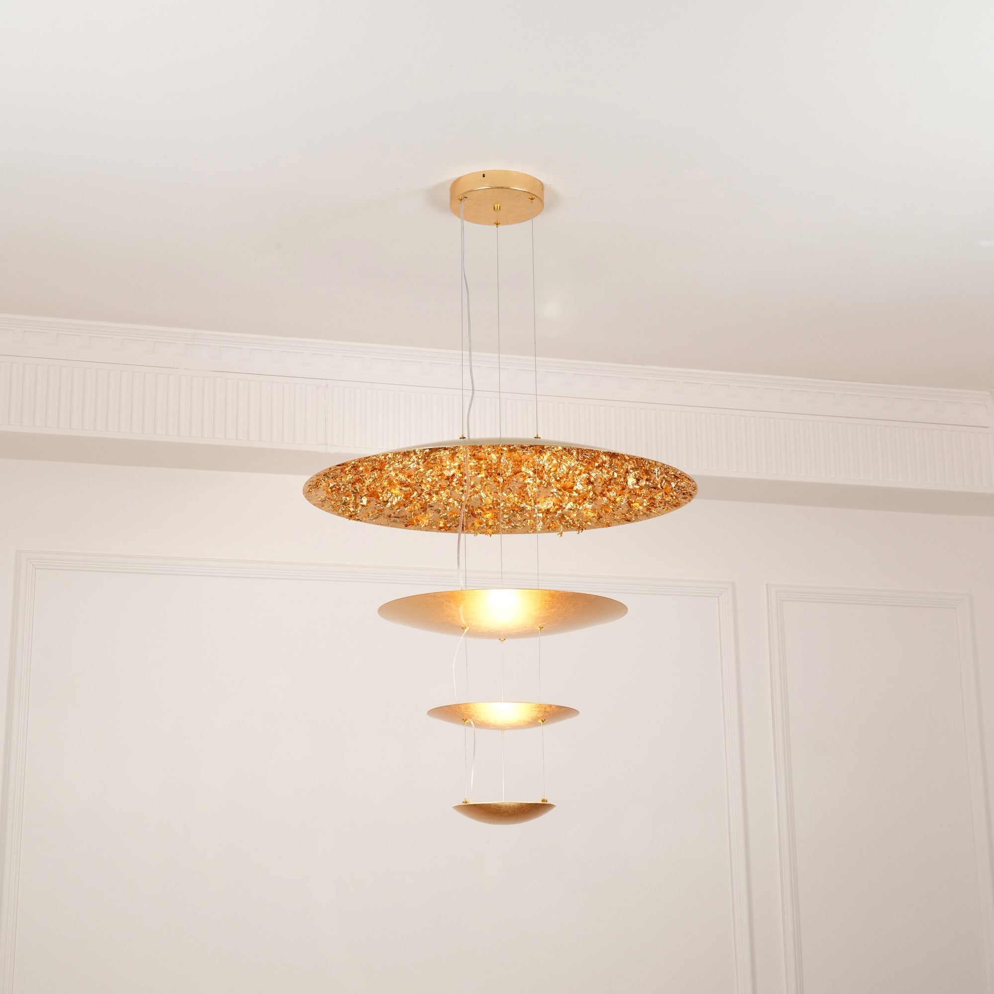 Phelion Layered Gold Foil Pendant Light