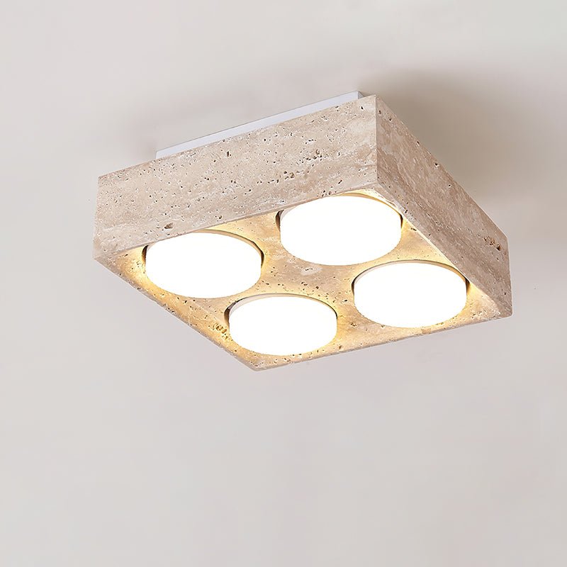 Virinira Quad-Spot Travertine Ceiling Light